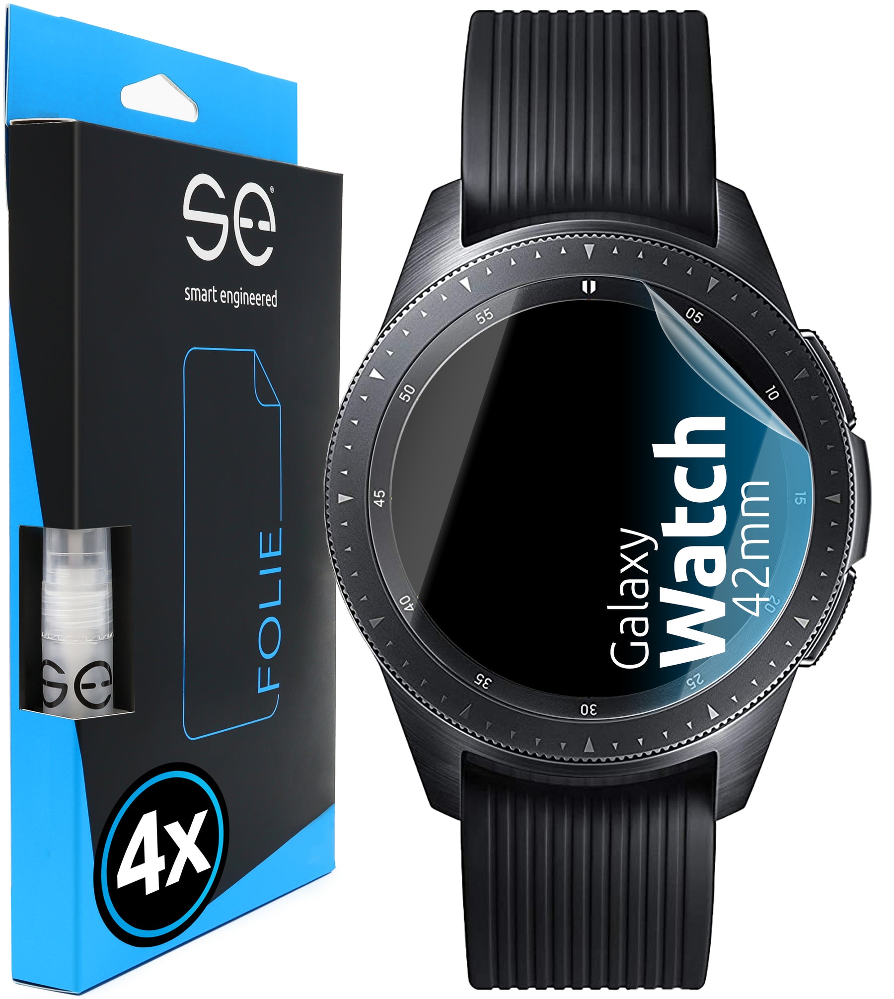 4 x se® 3D Screen Protector for the Samsung Galaxy Watch (Transparent or Matte)