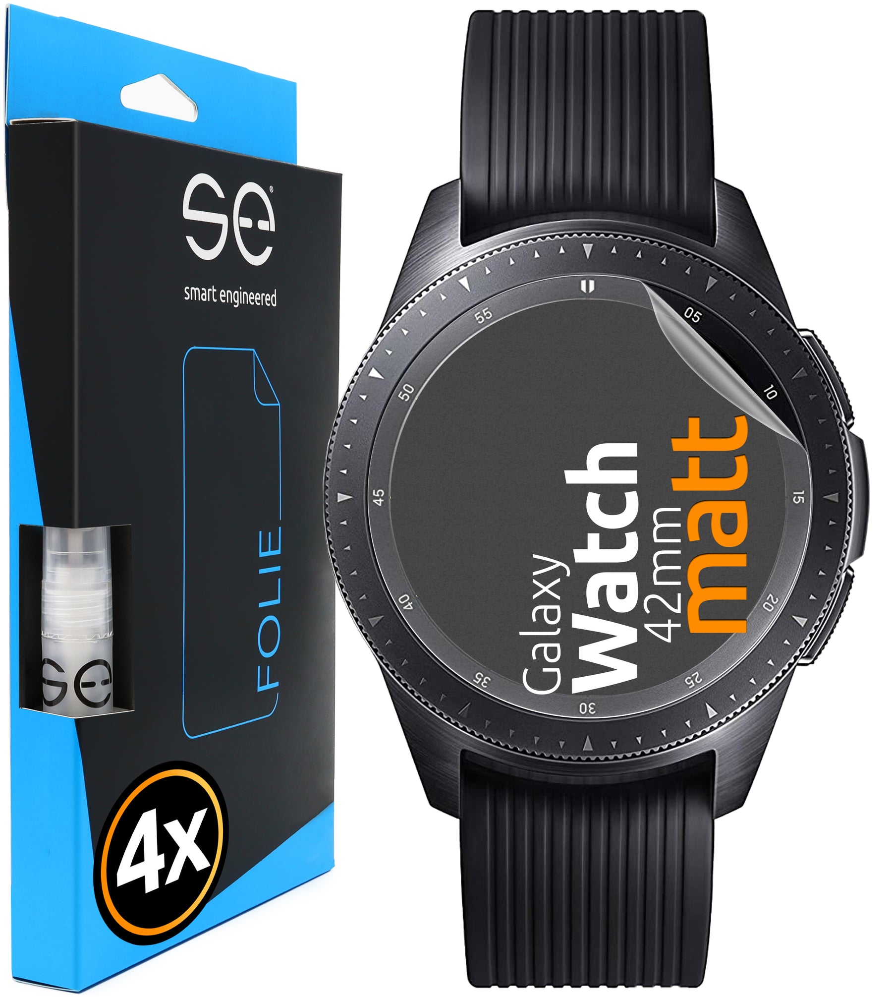 4 x se® 3D Screen Protector for the Samsung Galaxy Watch (Transparent or Matte)
