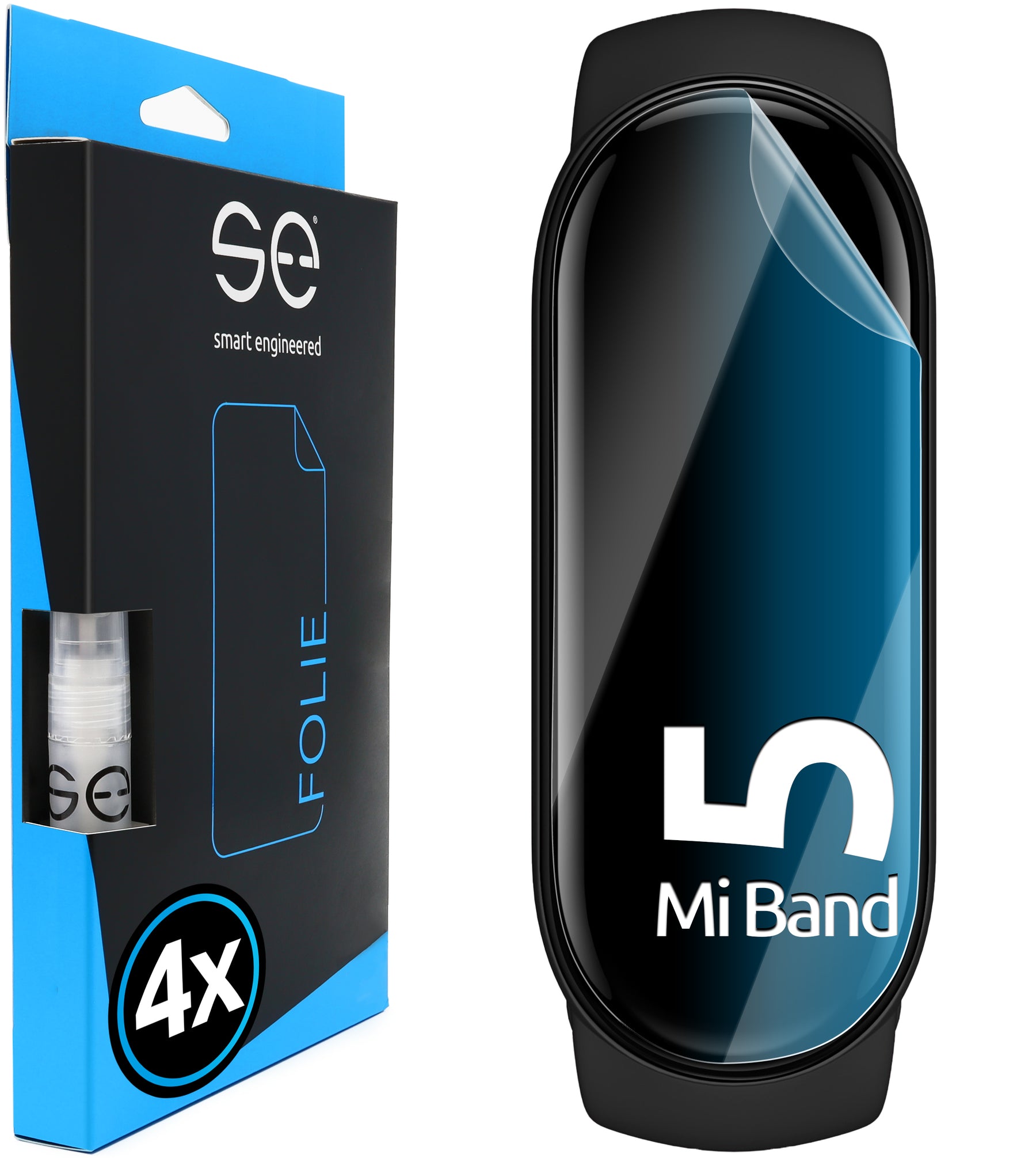 4x se® 3D Screen Protector for the Xiaomi Mi Band 5 (Transparent or Matte)