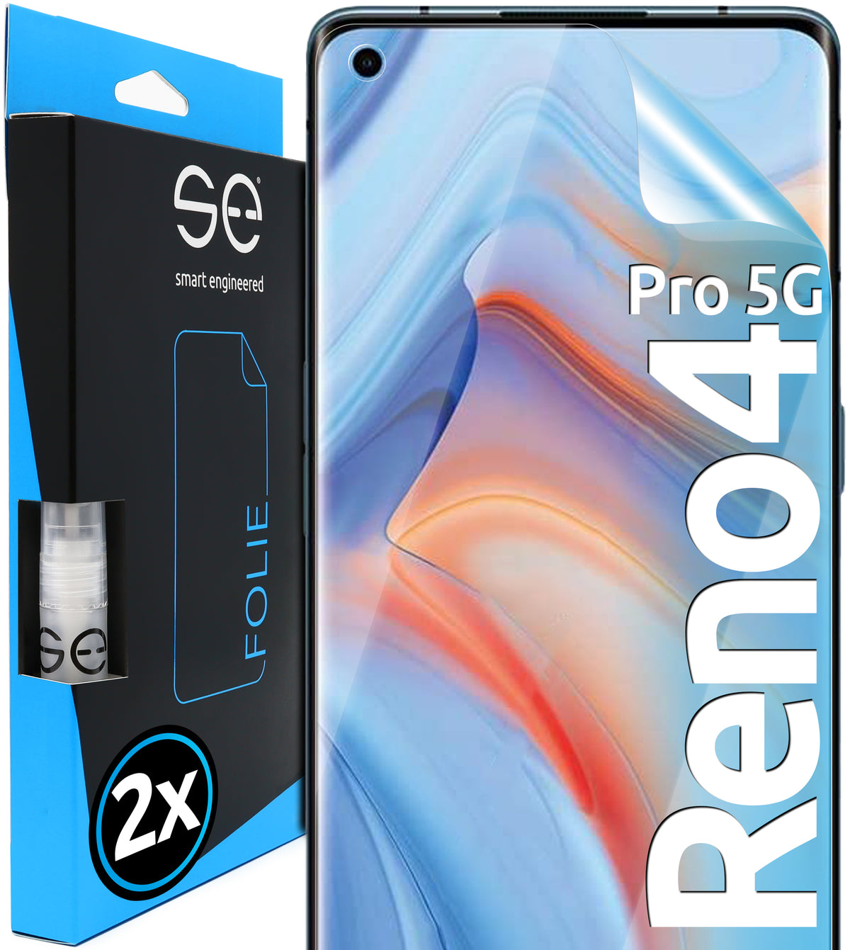 2x se® 3D Screen Protector for the Oppo Reno 4 Pro (Transparent or Matte)