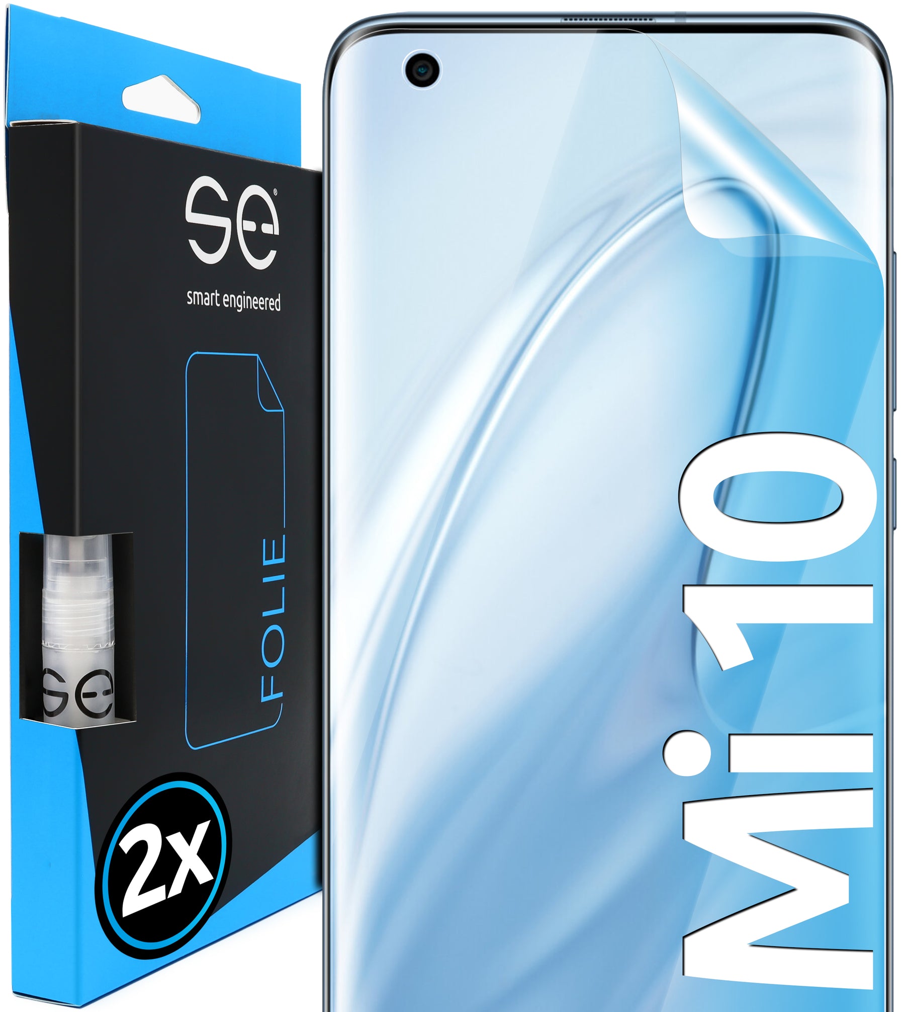 2x se® 3D Schutzfolie für die Xiaomi Mi 10 Serie (Transparent, Matt oder Privacy)
