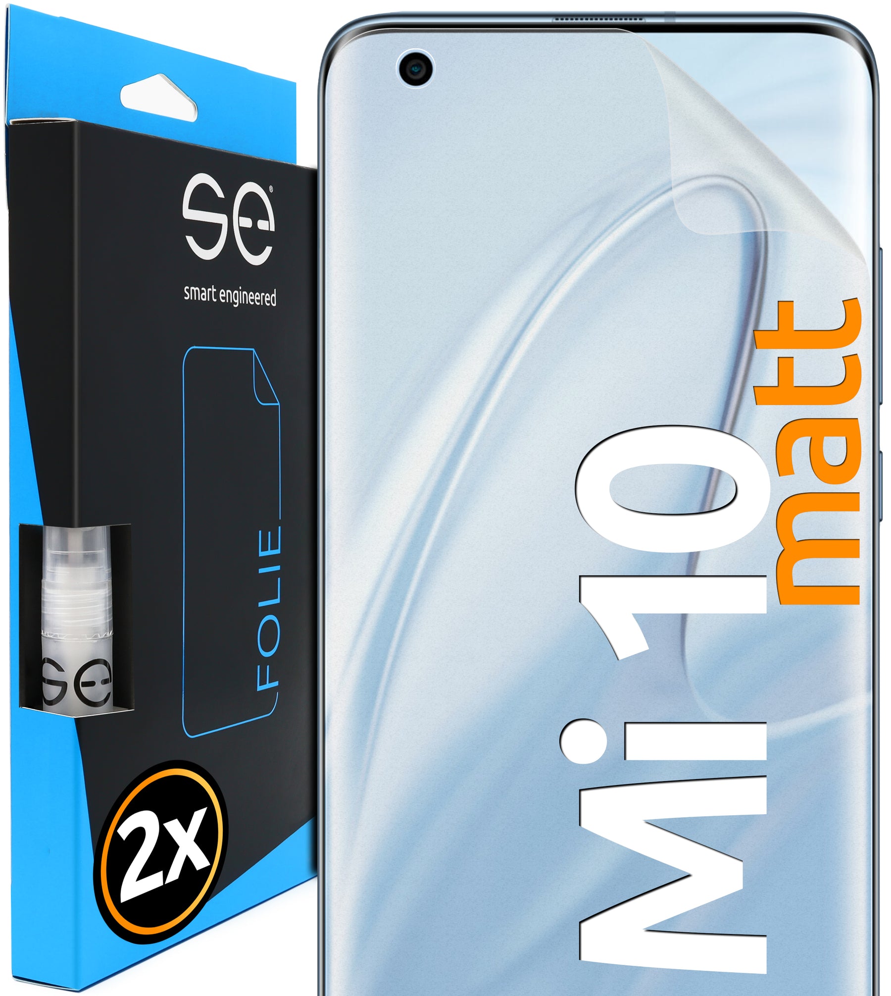 2x se® 3D Schutzfolie für die Xiaomi Mi 10 Serie (Transparent, Matt oder Privacy)