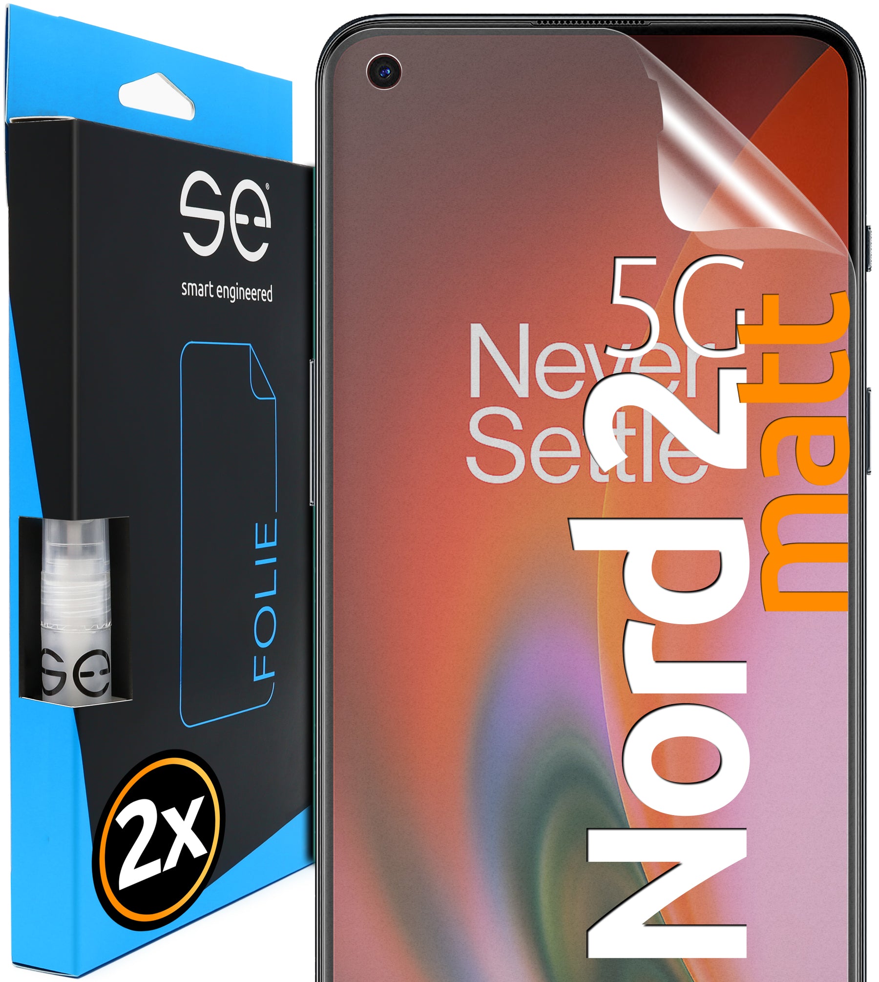 2x se® 3D Schutzfolie für das OnePlus Nord 2 5G (Transparent oder Matt)