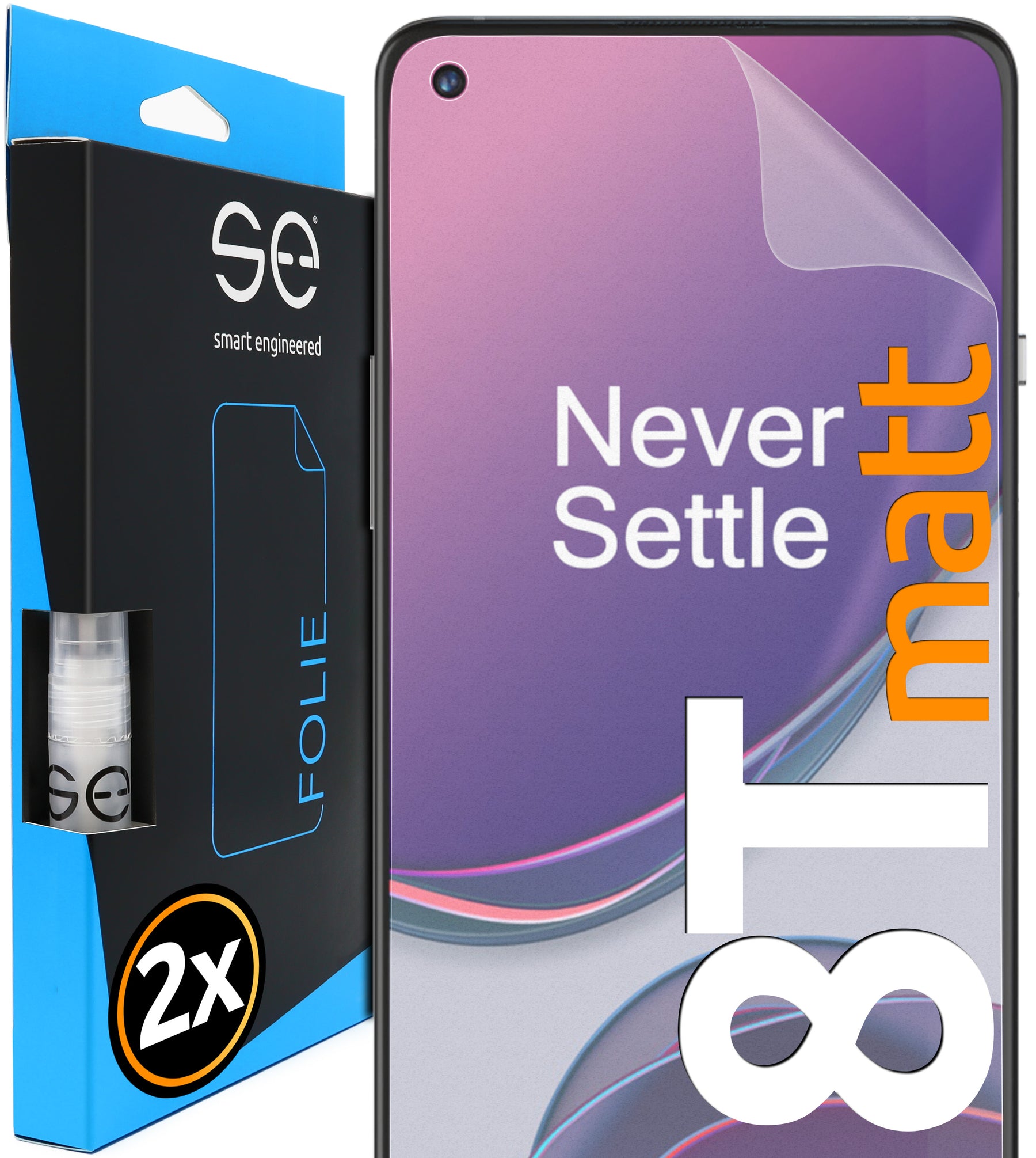 2x se® 3D protective film for the OnePlus 8T (transparent or matte)