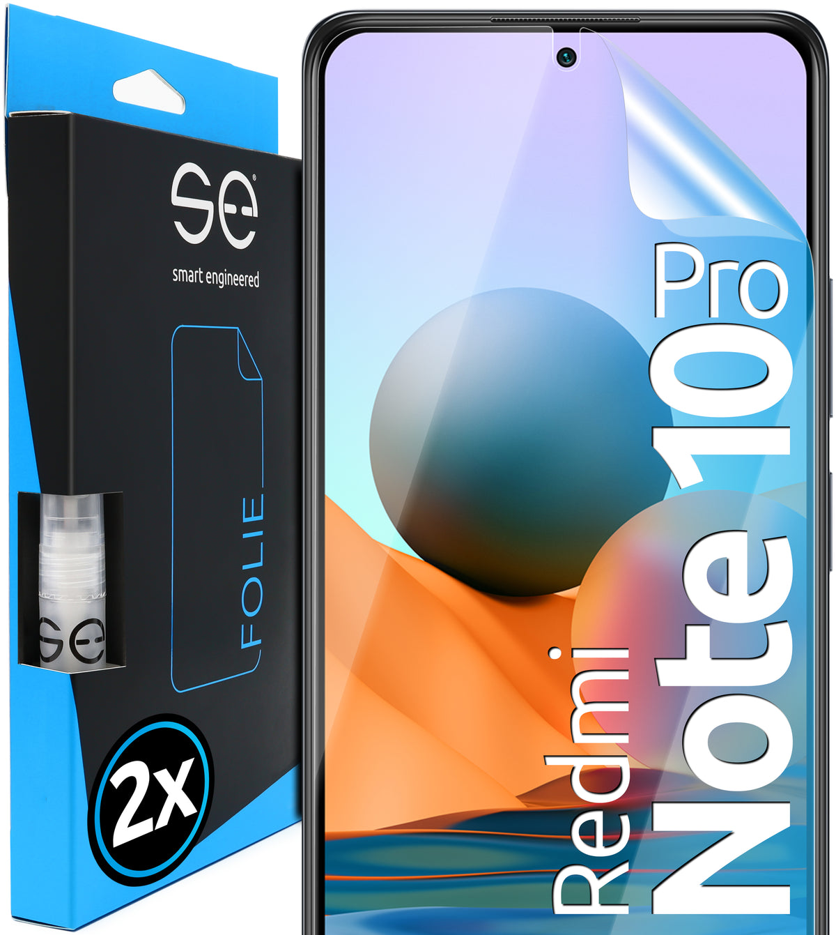 2x se® 3D Screen Protector for the Xiaomi Redmi Note 10 Series (Transparent, Matte or Privacy)
