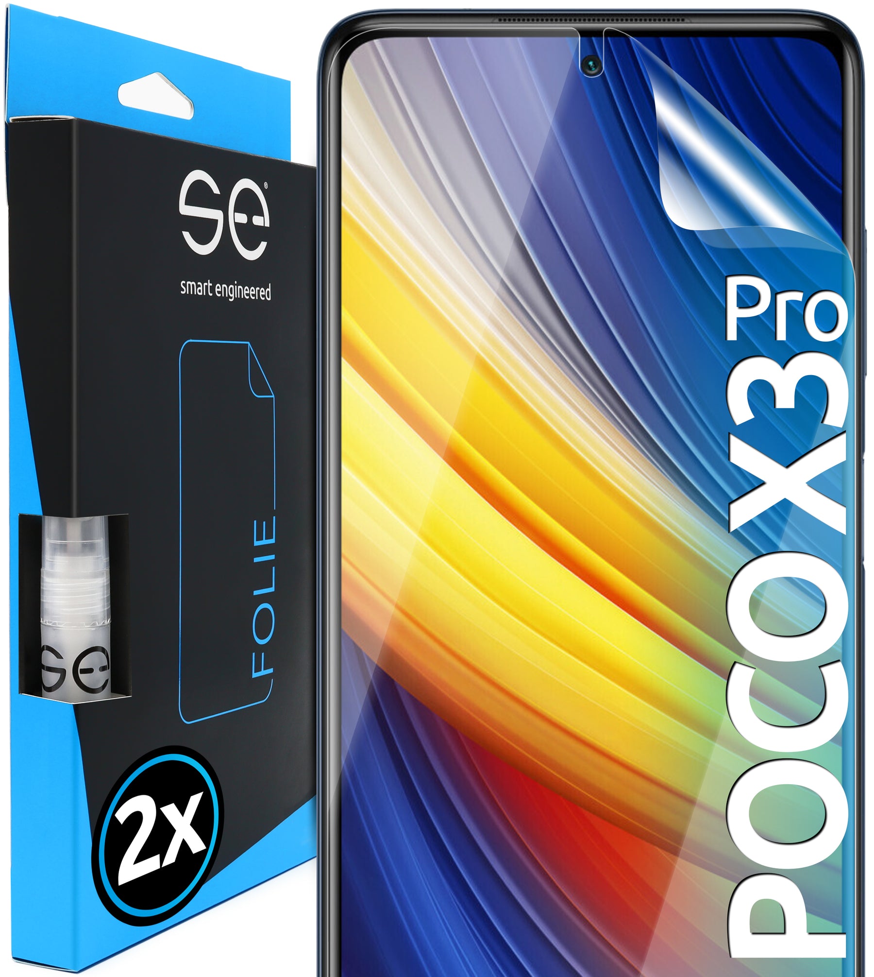 2x se® 3D Screen Protector for the Xiaomi Poco X3 Pro (Transparent, Matte or Privacy)