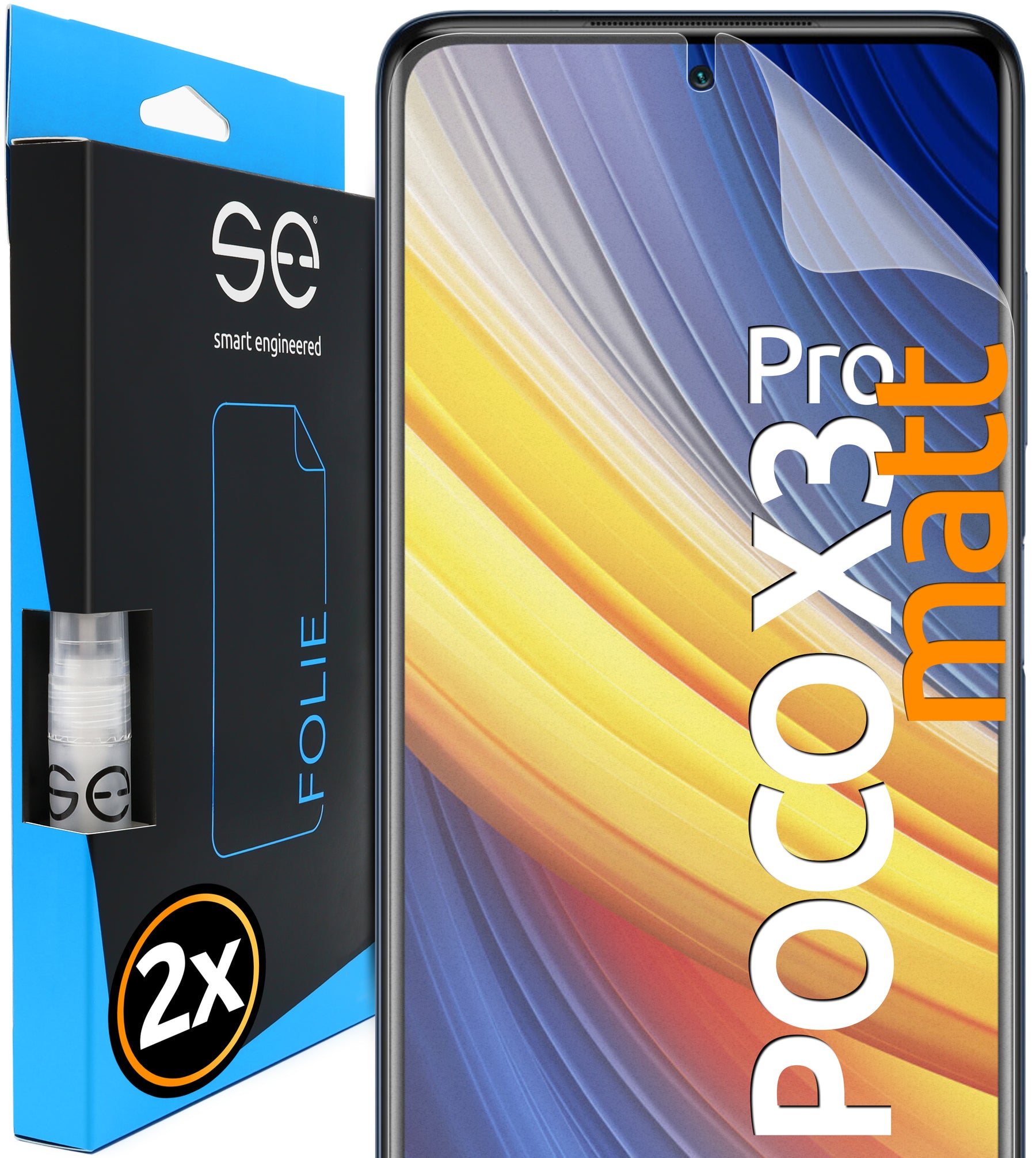 2x se® 3D Screen Protector for the Xiaomi Poco X3 Pro (Transparent, Matte or Privacy)