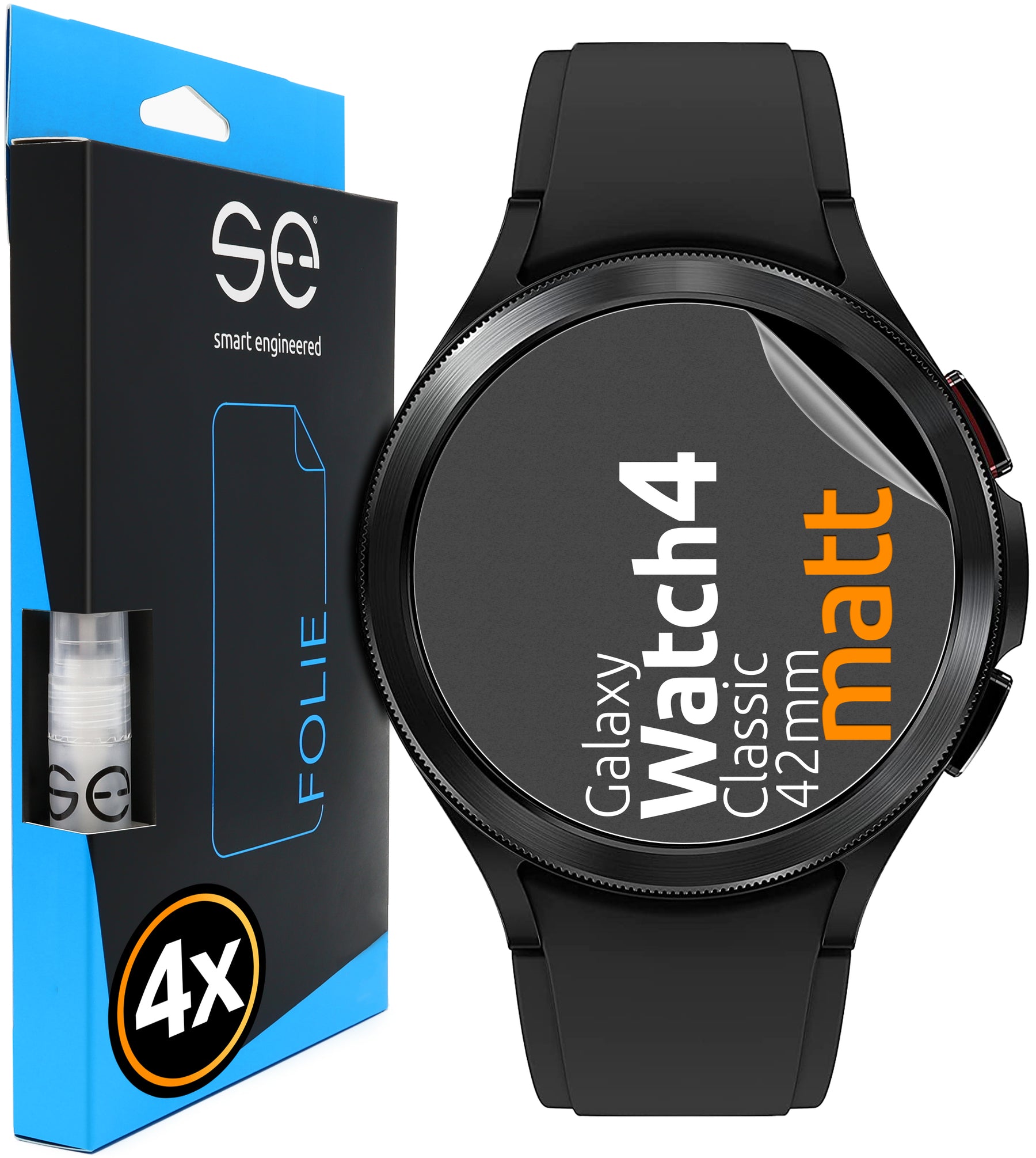 4x se® 3D Screen Protector for the Samsung Galaxy Watch 4 (Transparent or Matte)