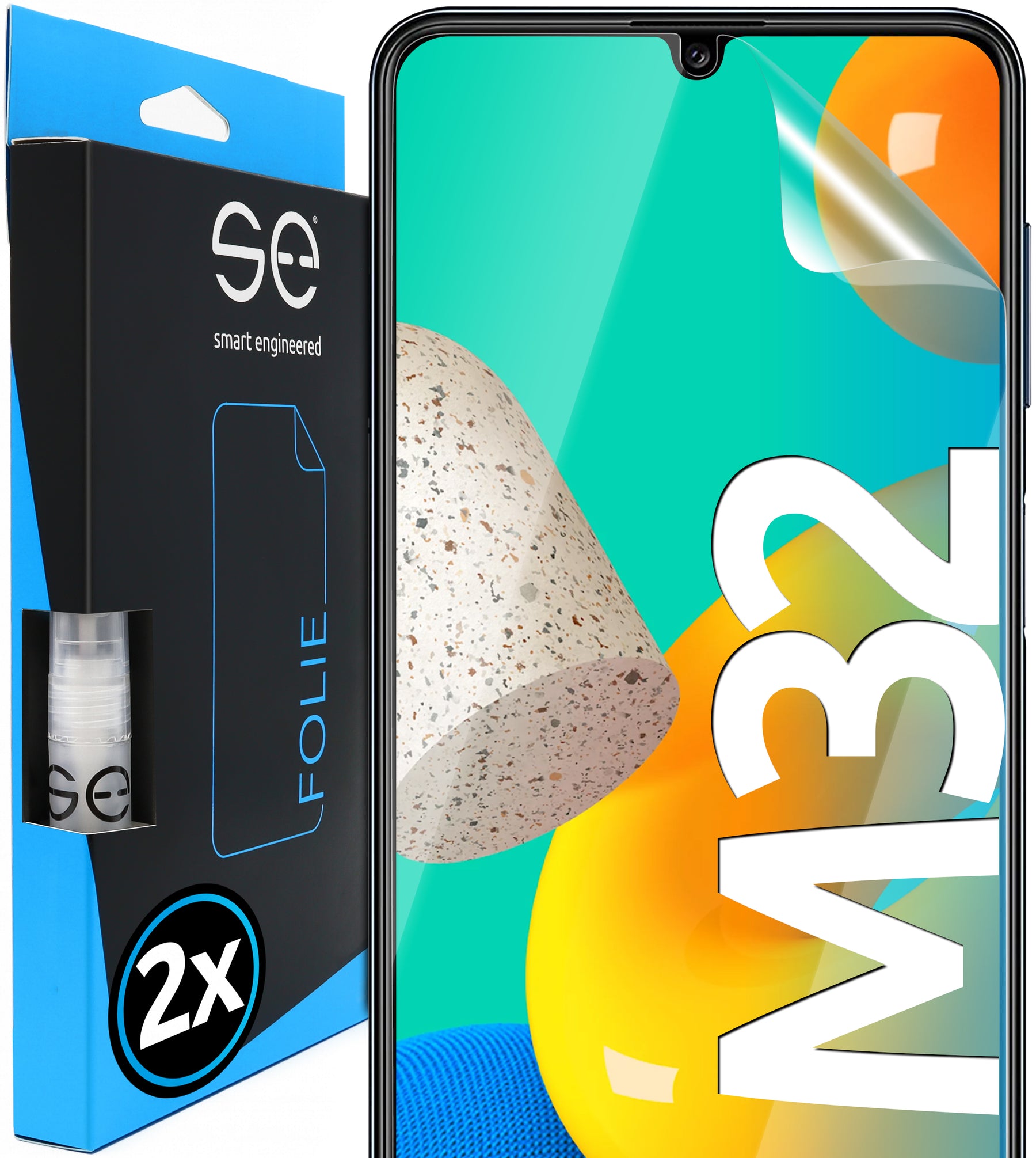 2x se® 3D Screen Protector for the Samsung Galaxy M32 (Transparent, Matte or Privacy)