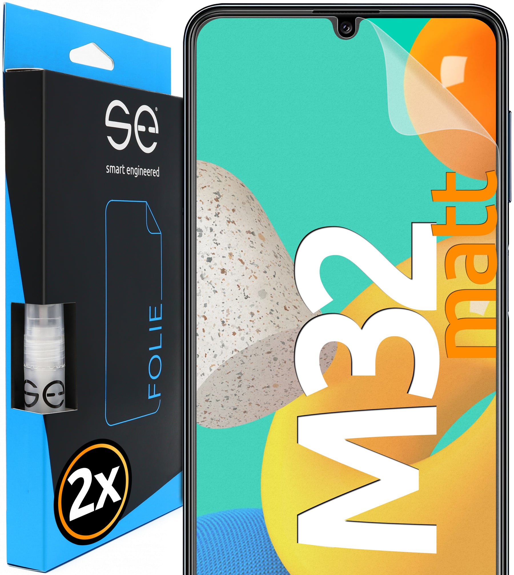 2x se® 3D Screen Protector for the Samsung Galaxy M32 (Transparent, Matte or Privacy)