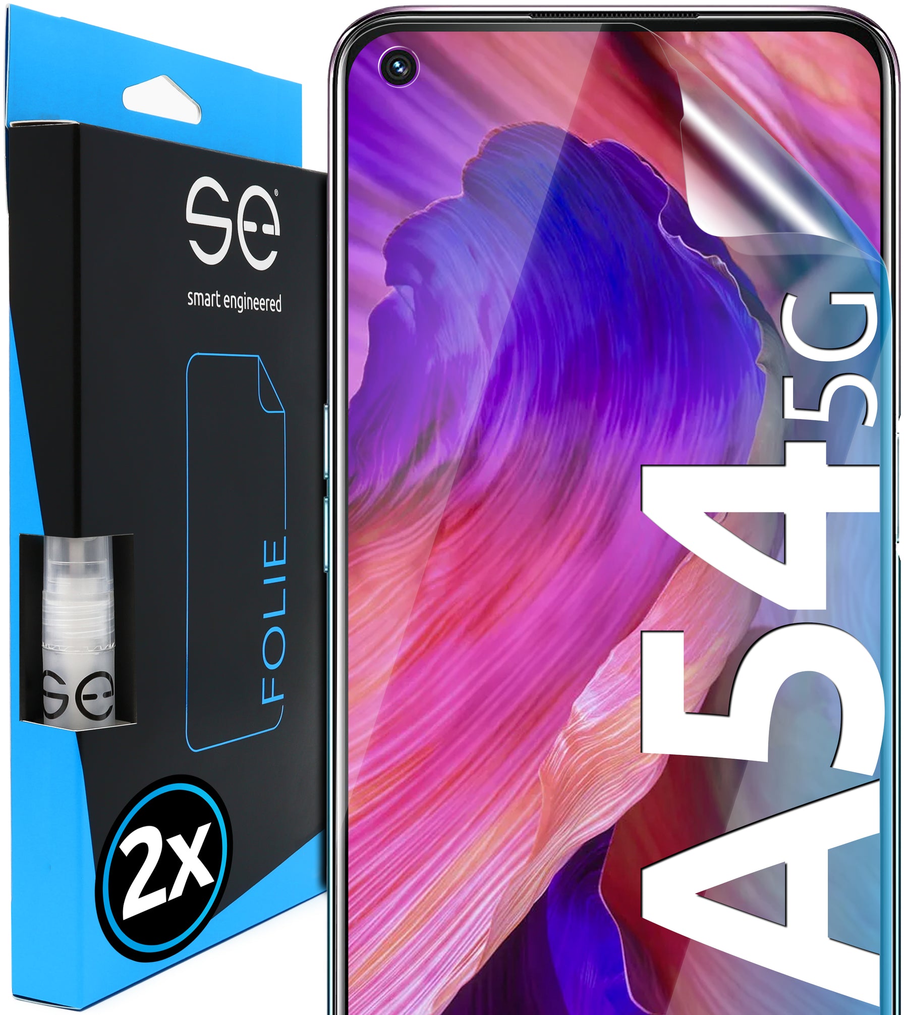 2x se® 3D Screen Protector for the Oppo A54 5G (Transparent, Matte or Privacy)