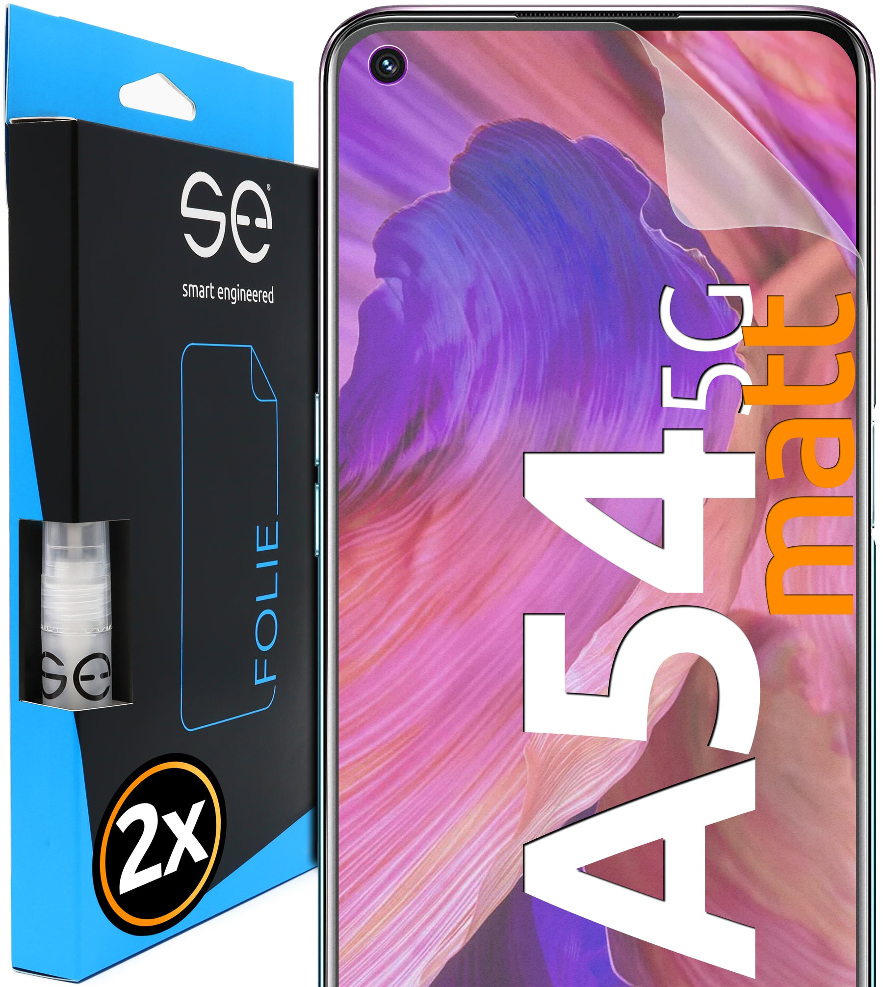 2x se® 3D Screen Protector for the Oppo A54 5G (Transparent, Matte or Privacy)