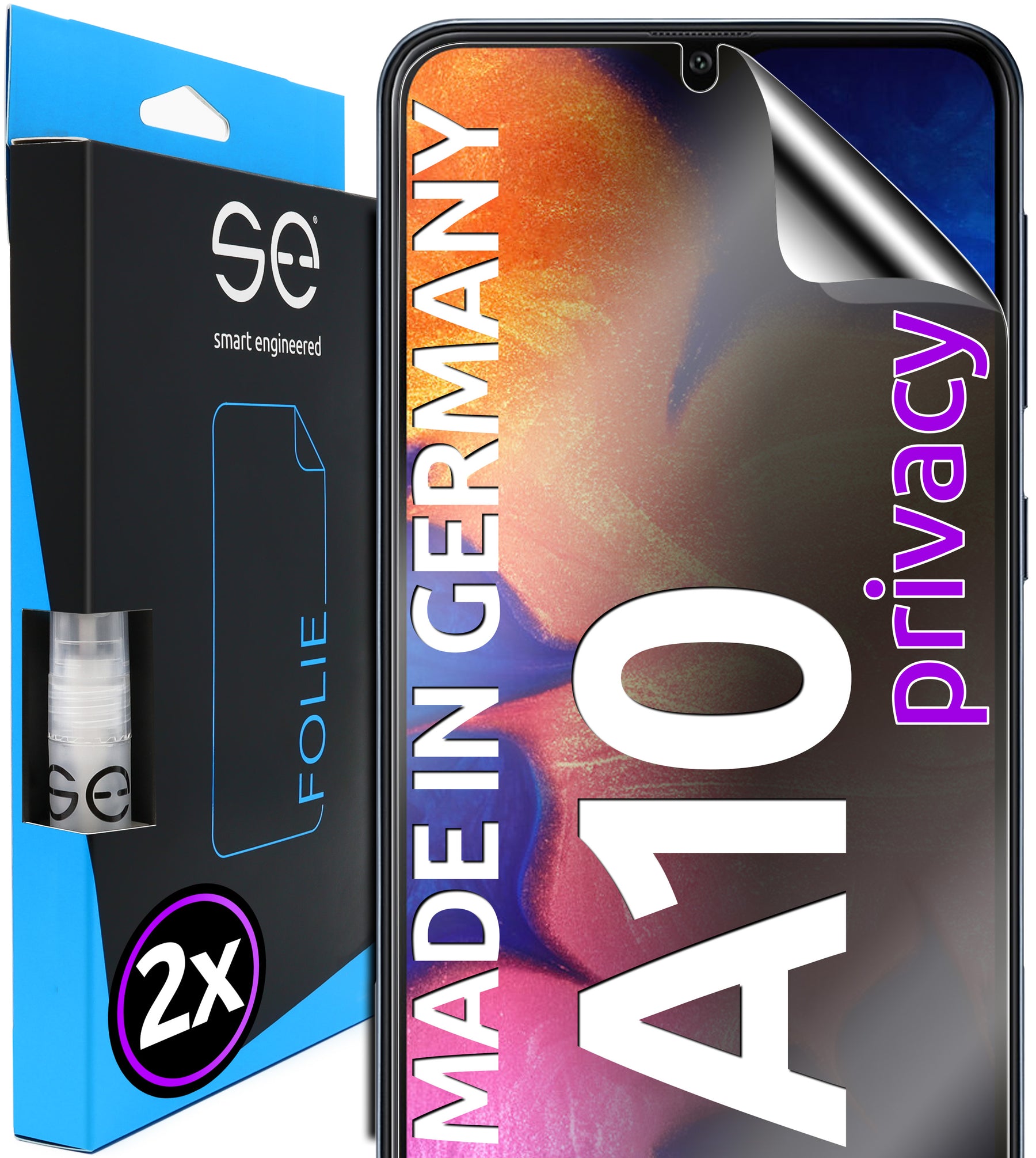 2x se® 3D Screen Protector for the Samsung Galaxy A10 (Transparent, Matte or Privacy)
