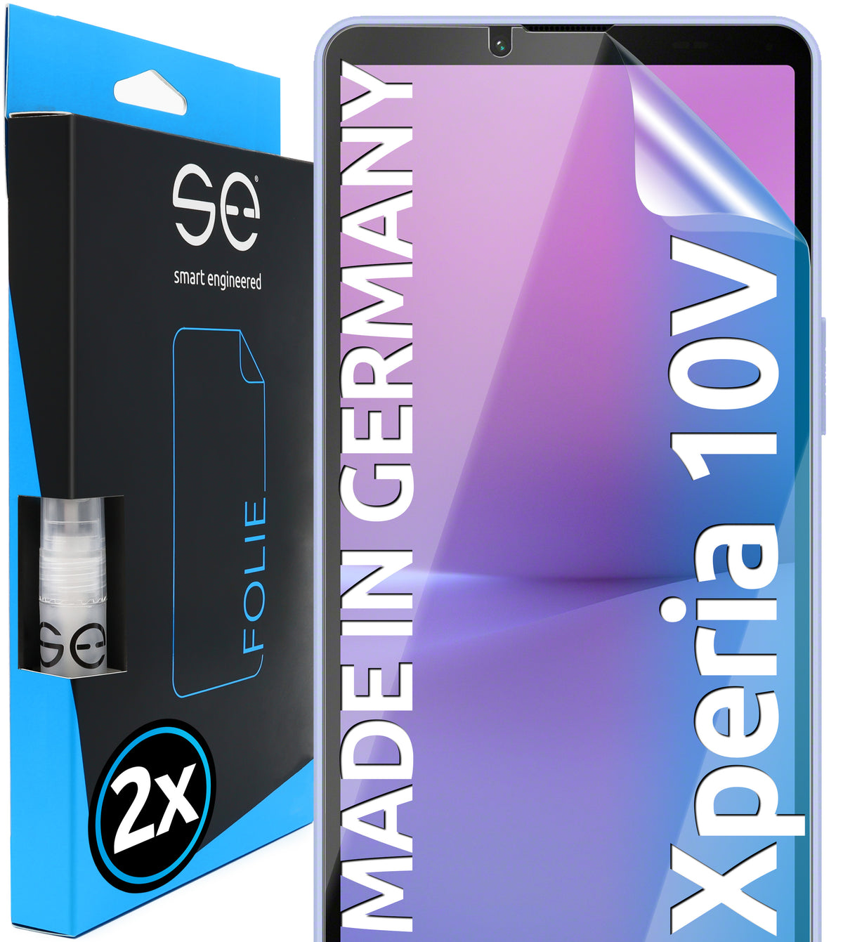 2x se® 3D Schutzfolie für das Sony Xperia 10V (Transparent, Matt oder Privacy)