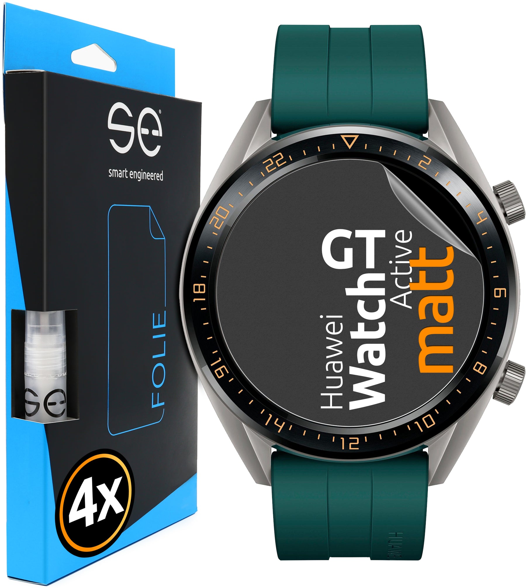4x se® 3D Screen Protector for Huawei Watch GT Active (46mm) (Transparent or Matte)