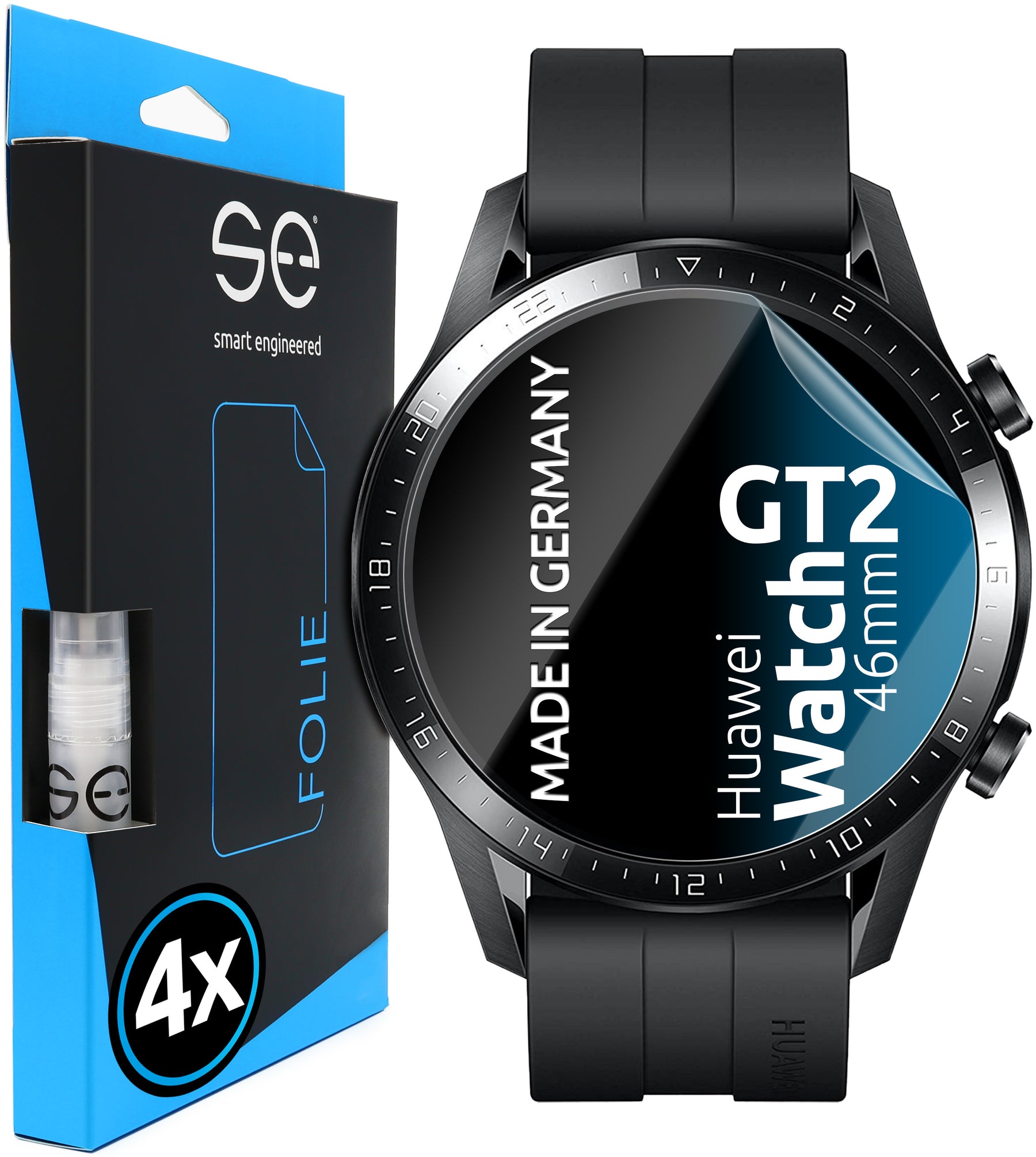 4x se® 3D Screen Protector for Huawei Watch GT 2 (46mm) (Transparent or Matte)