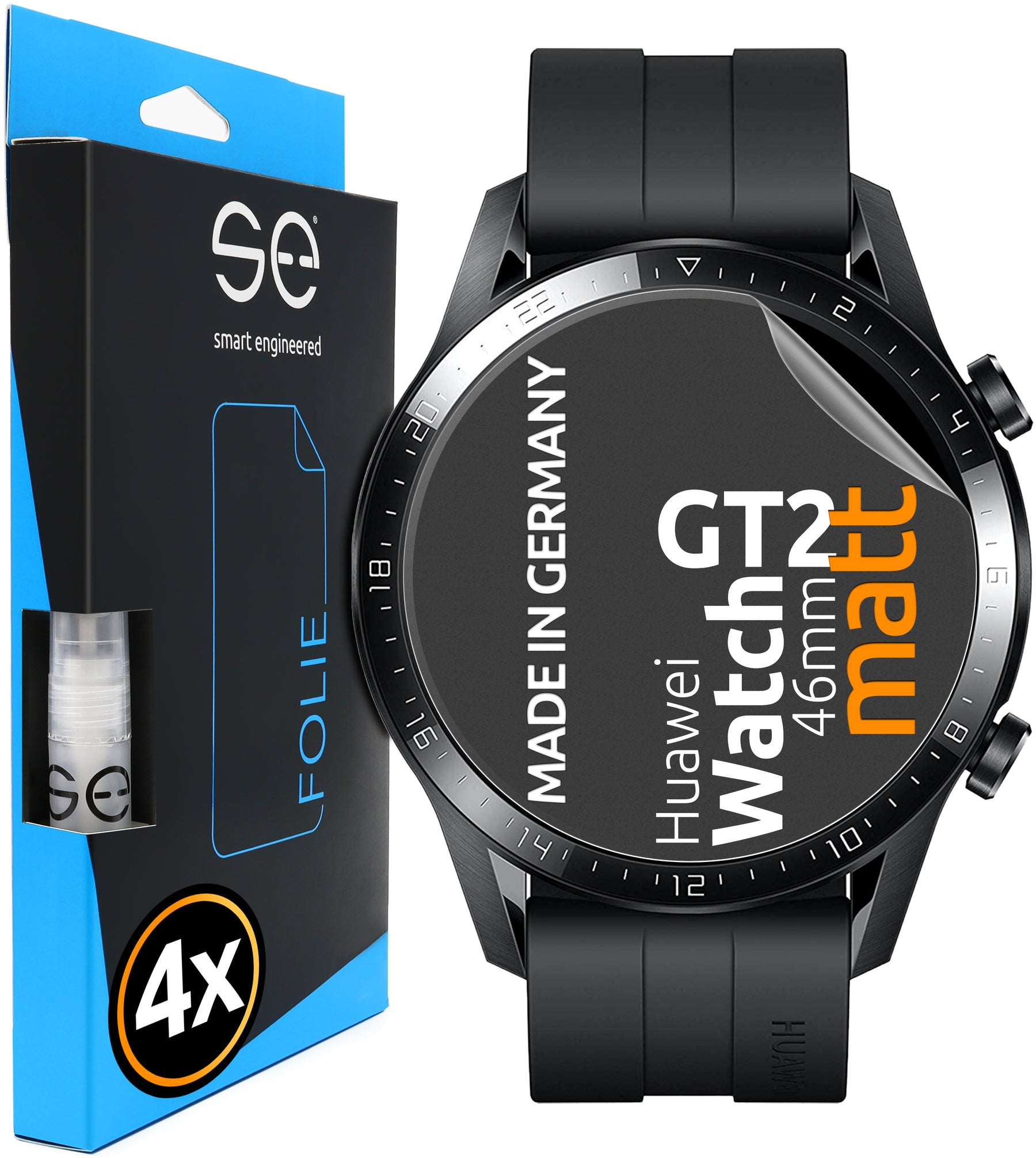 4x se® 3D Screen Protector for Huawei Watch GT 2 (46mm) (Transparent or Matte)