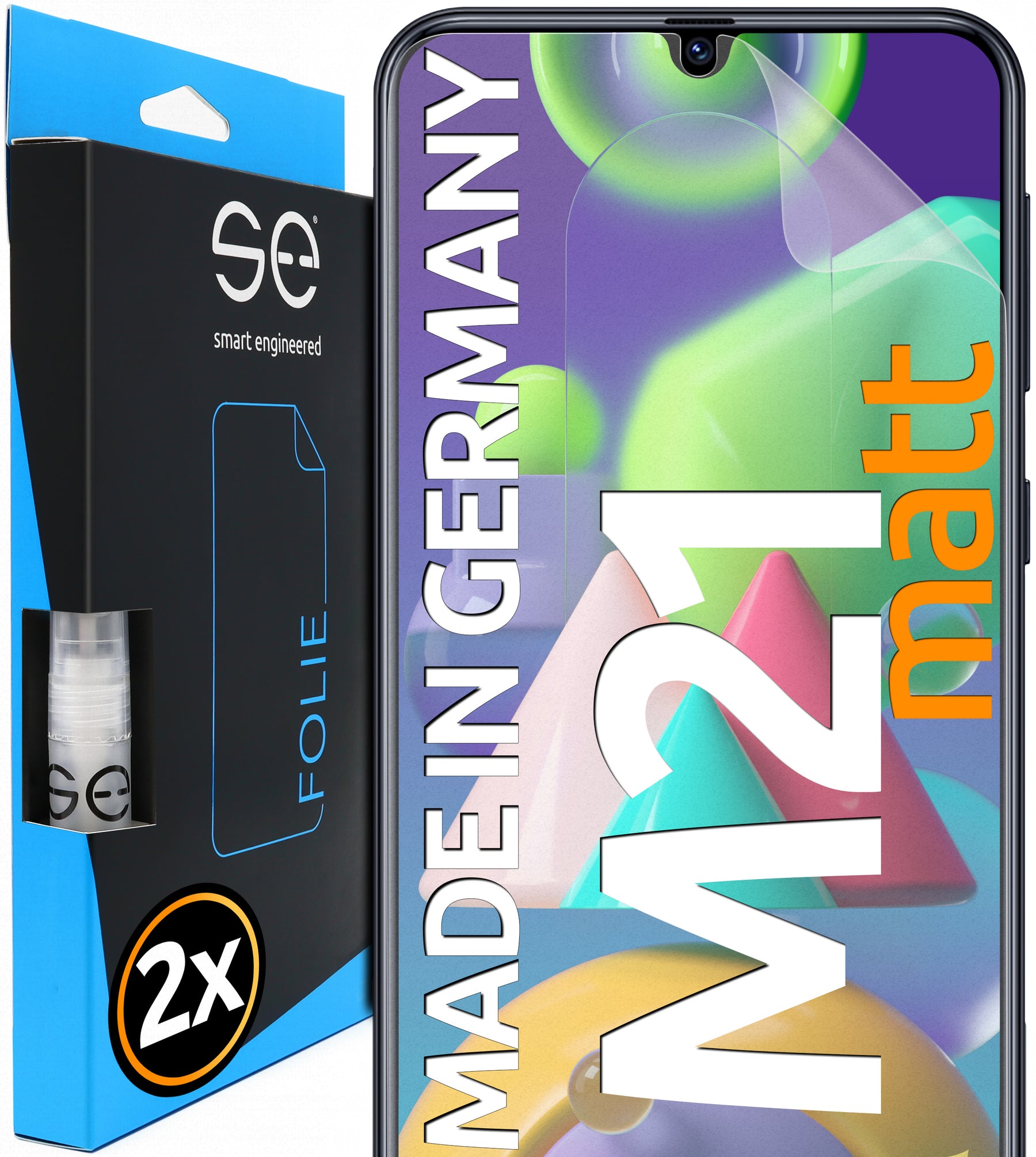 2x se® 3D Screen Protector for the Samsung Galaxy M21 (Transparent, Matte or Privacy)