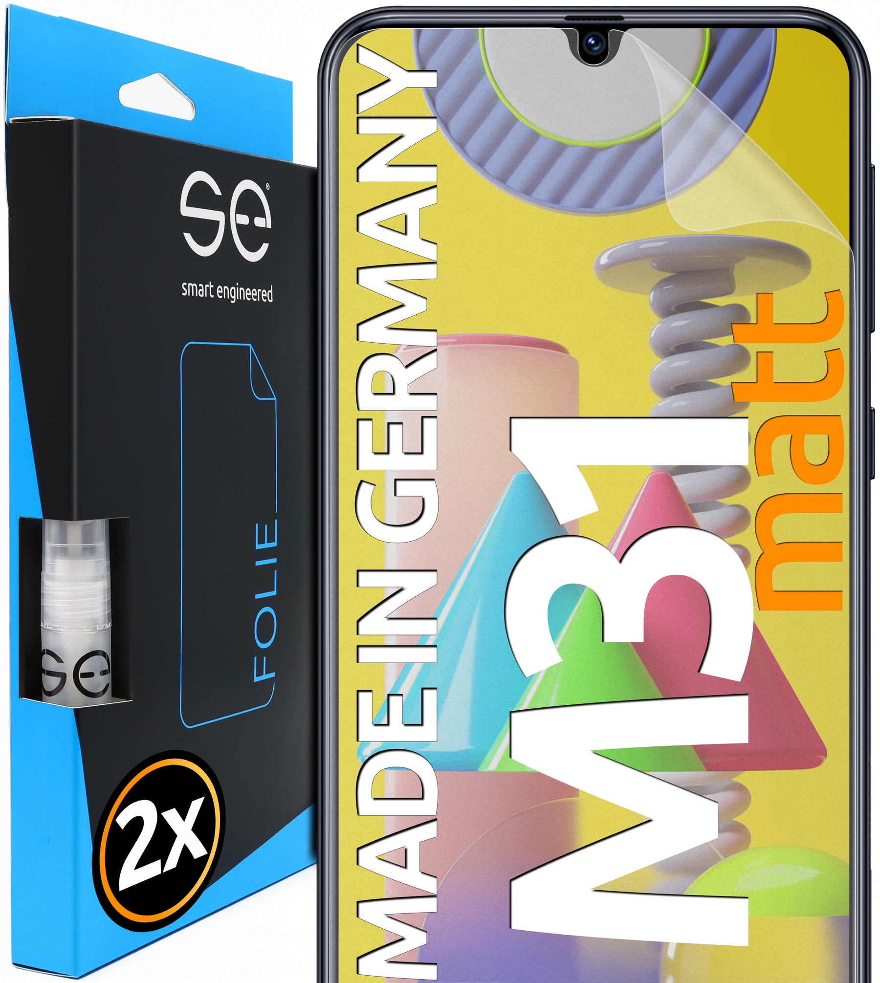 2x se® 3D Screen Protector for the Samsung Galaxy M31 (Transparent, Matte or Privacy)