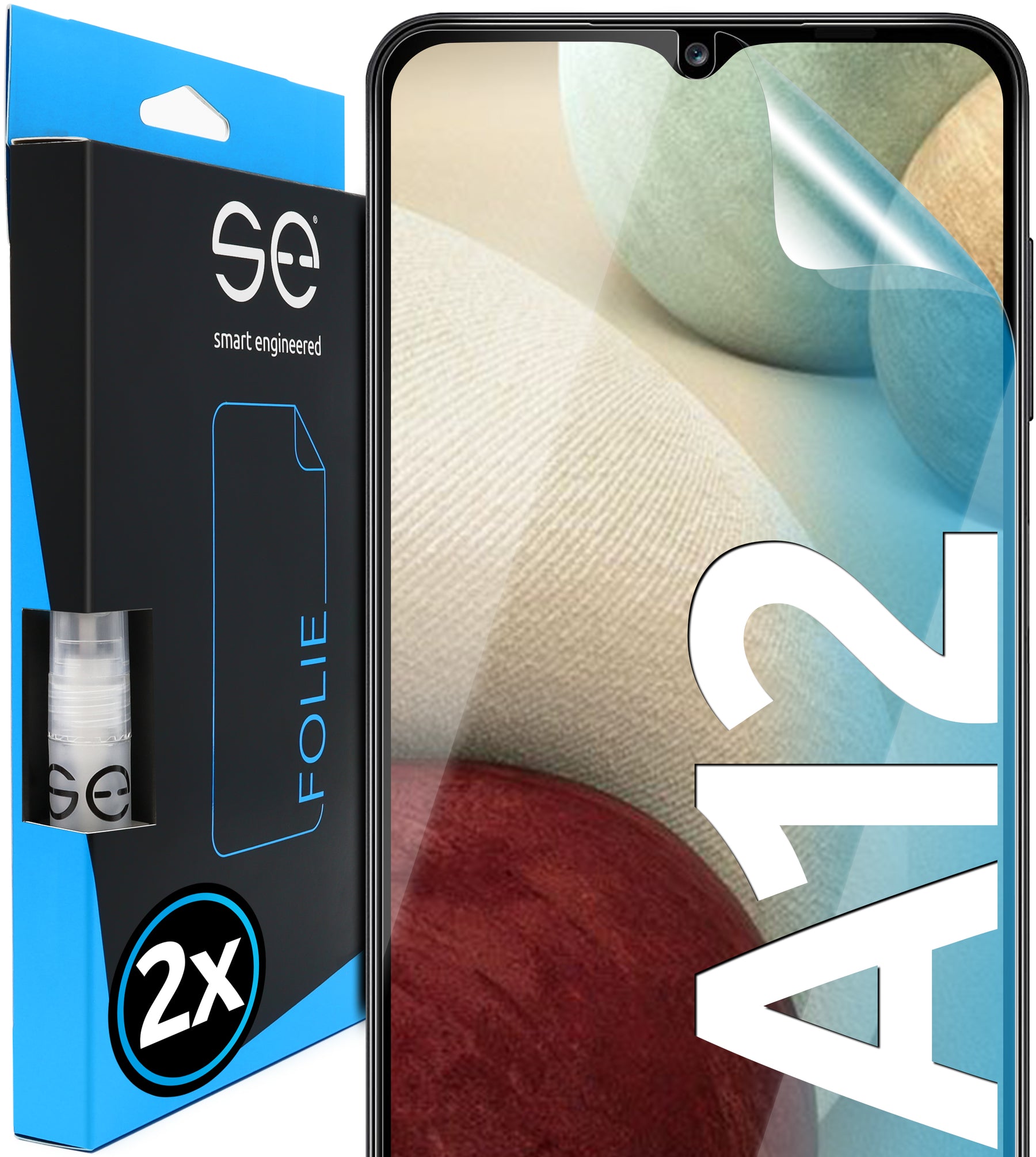 2x se® 3D Screen Protector for the Samsung Galaxy A12 (Transparent, Matte or Privacy)
