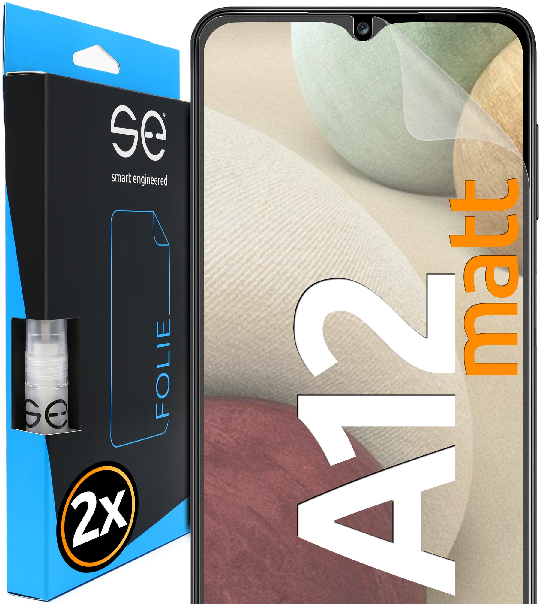 2x se® 3D Screen Protector for the Samsung Galaxy A12 (Transparent, Matte or Privacy)