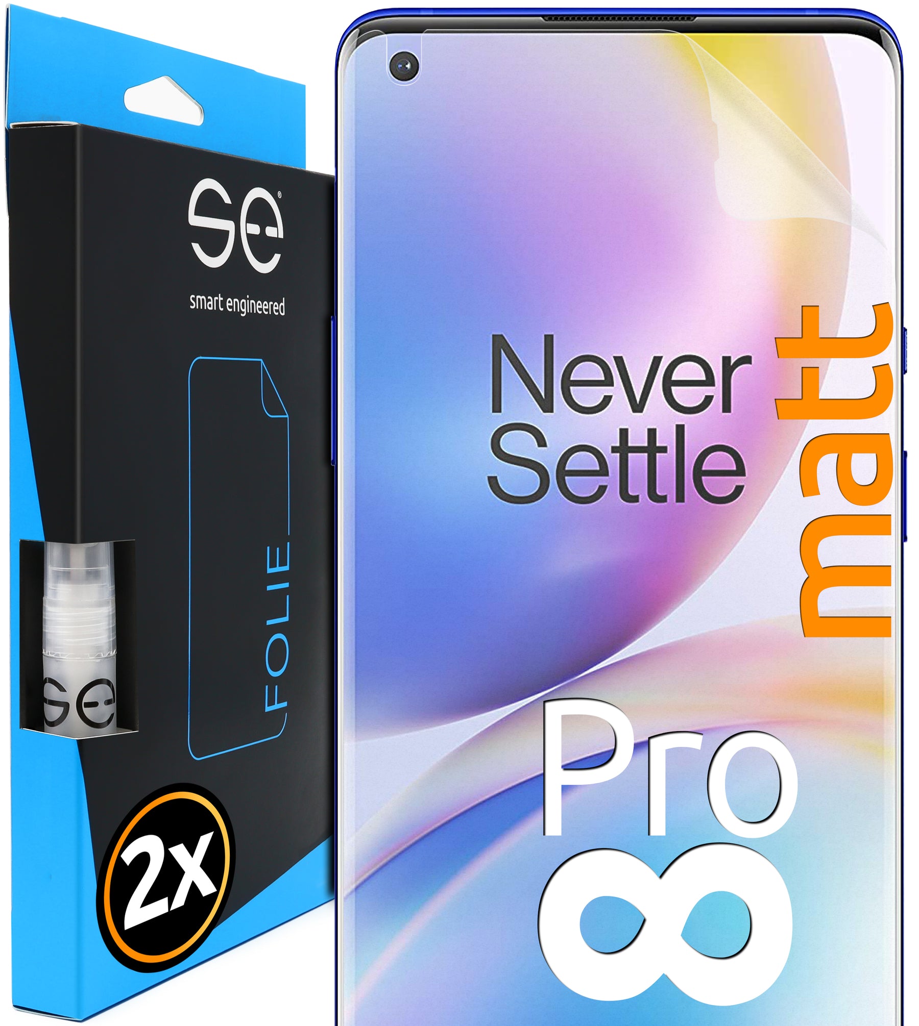 2x se® 3D Screen Protector for the OnePlus 8 Pro (Transparent or Matte)