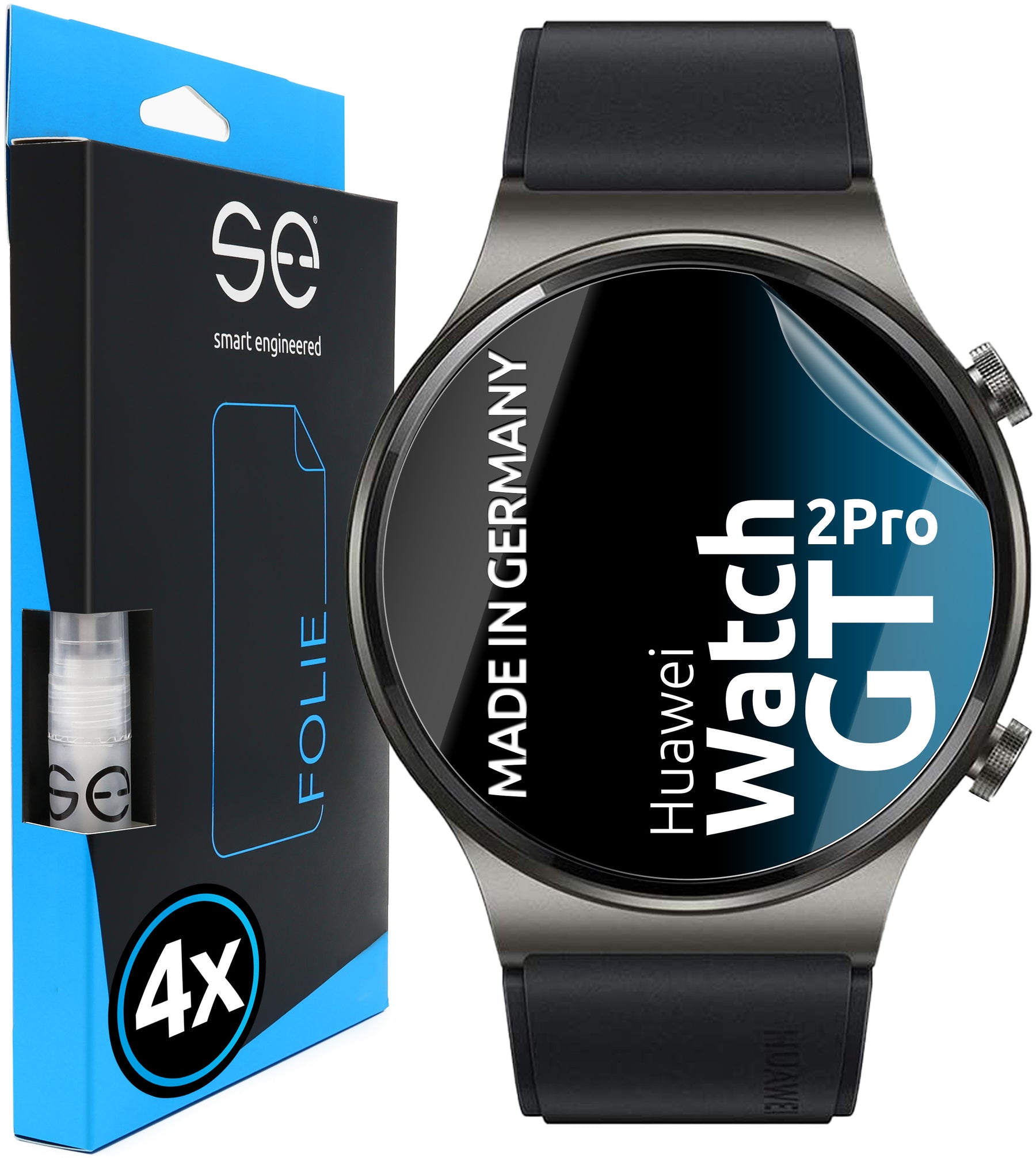 4x se® 3D protective film for the Huawei Watch GT 2 Pro (46mm)