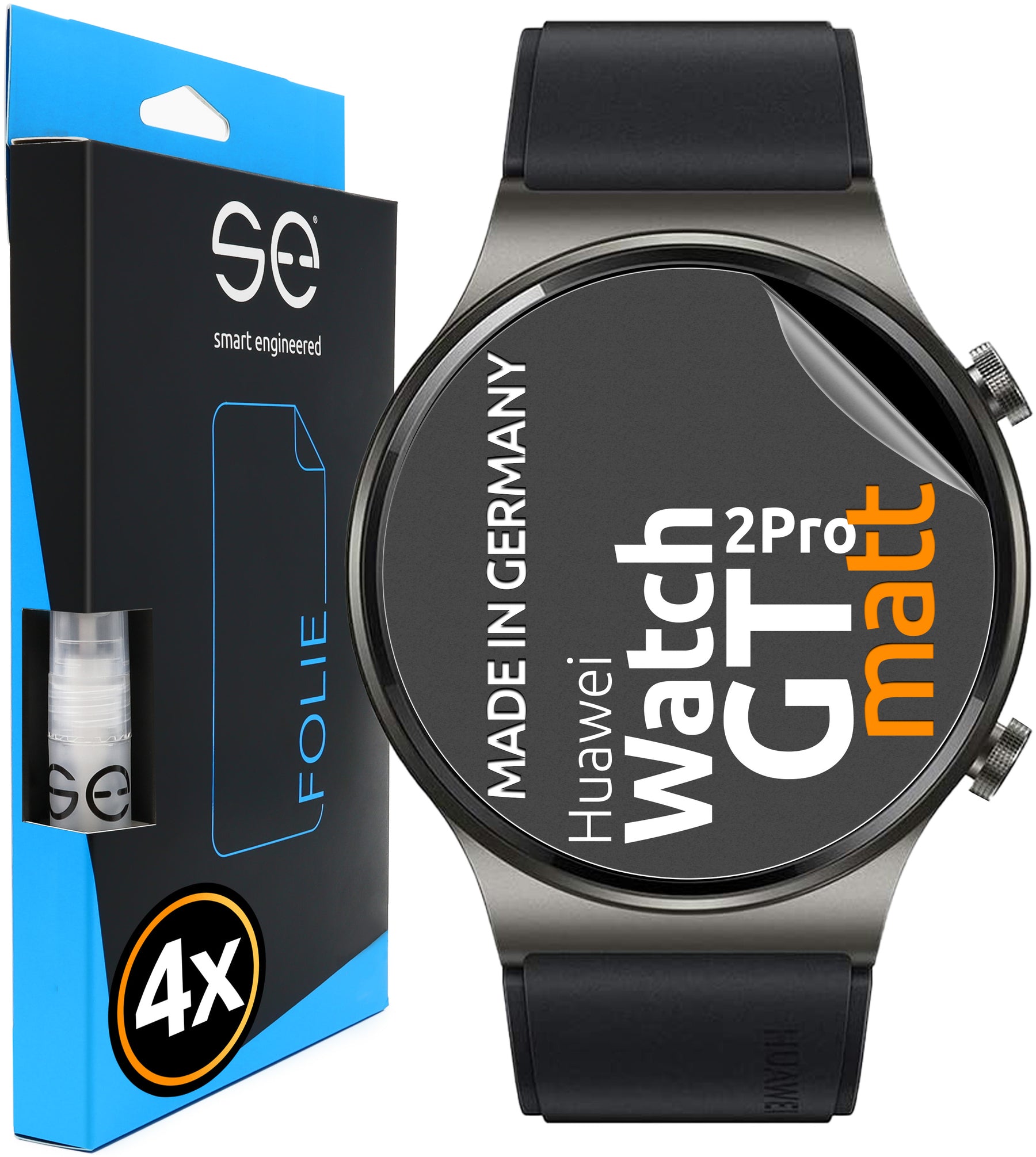4x se® 3D protective film for the Huawei Watch GT 2 Pro (46mm)