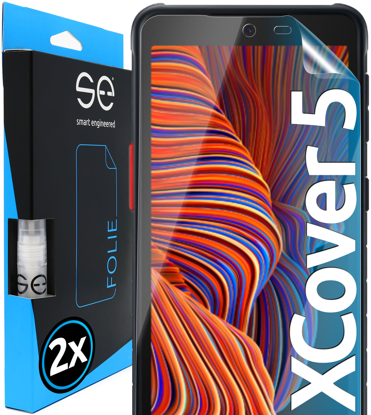 2x se® 3D Screen Protector for the Samsung Galaxy XCover 5 (Transparent, Matte or Privacy)