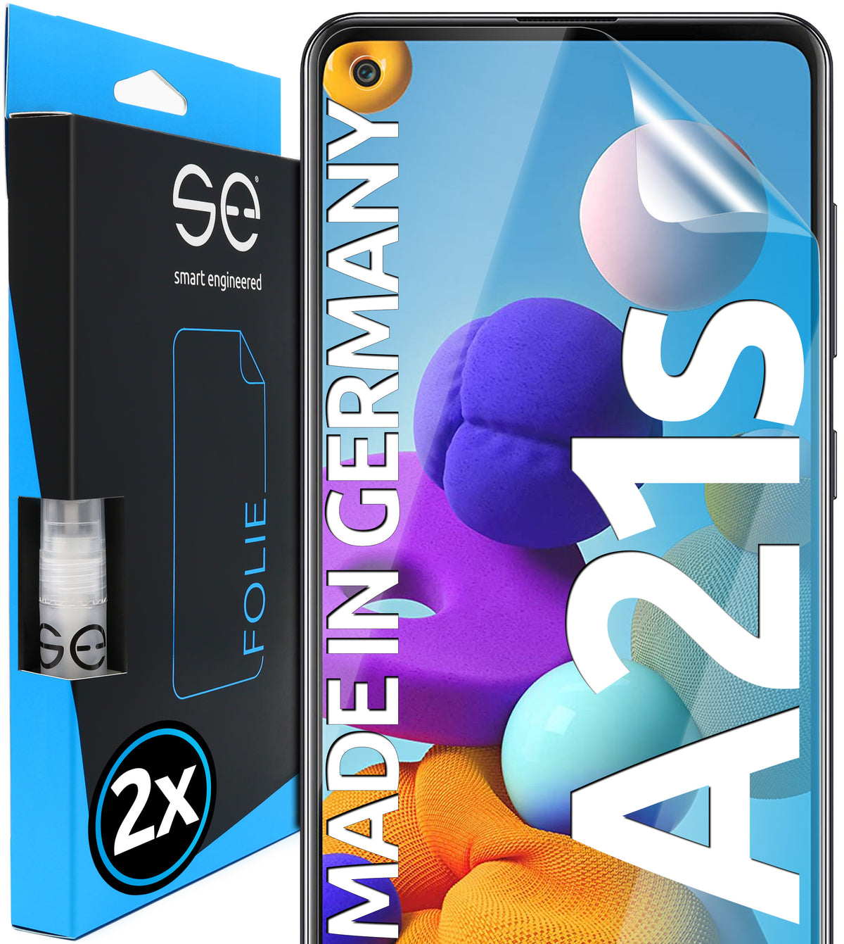2x se® 3D Screen Protector for Samsung Galaxy A21s (Transparent, Matte or Privacy)
