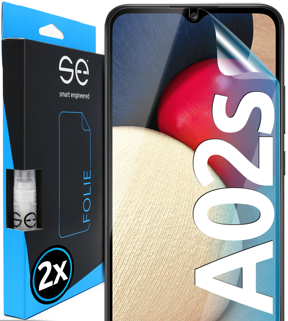 2x se® 3D Screen Protector for the Samsung Galaxy A02s (Transparent, Matte or Privacy)
