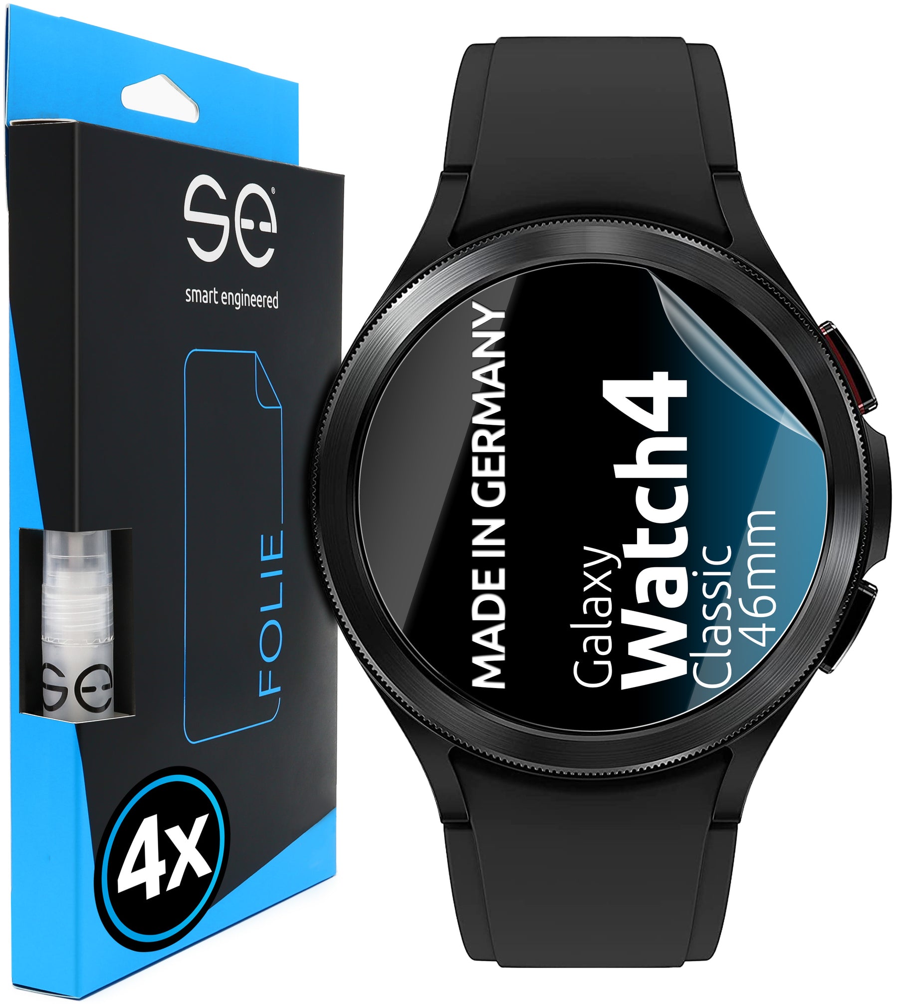 4x se® 3D Screen Protector for the Samsung Galaxy Watch 4 (Transparent or Matte)