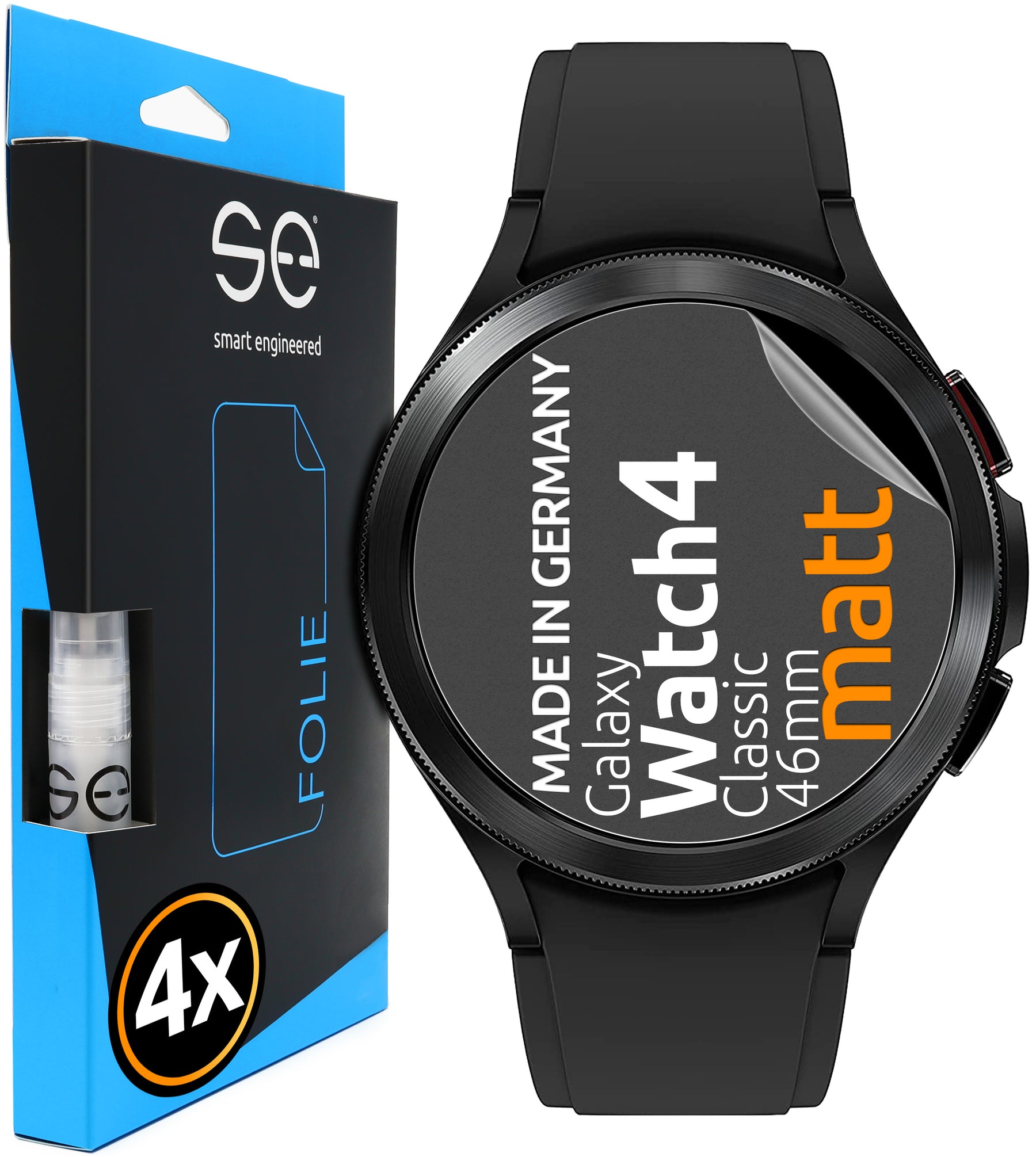 4x se® 3D Screen Protector for the Samsung Galaxy Watch 4 (Transparent or Matte)