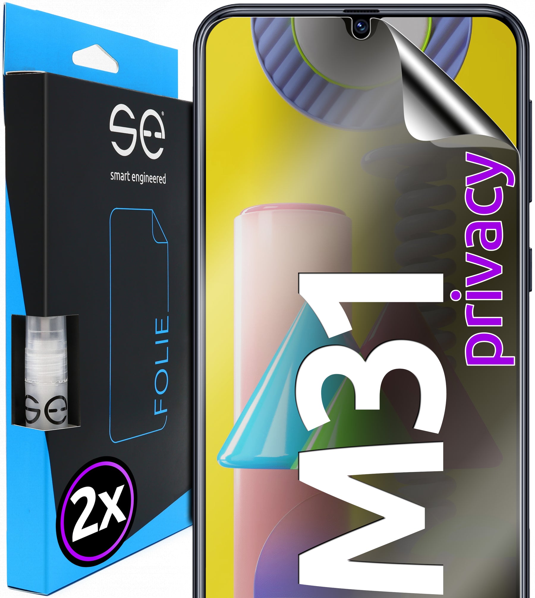 2x se® 3D Screen Protector for the Samsung Galaxy M31 (Transparent, Matte or Privacy)