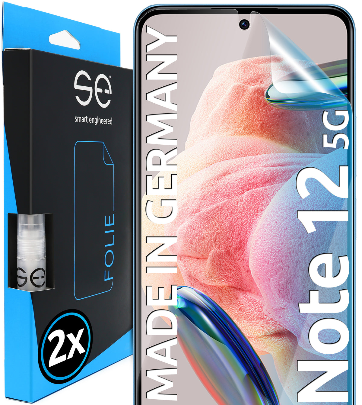 2x se® 3D Screen Protector for the Xiaomi Redmi Note 12 series (Transparent, Matte or Privacy)
