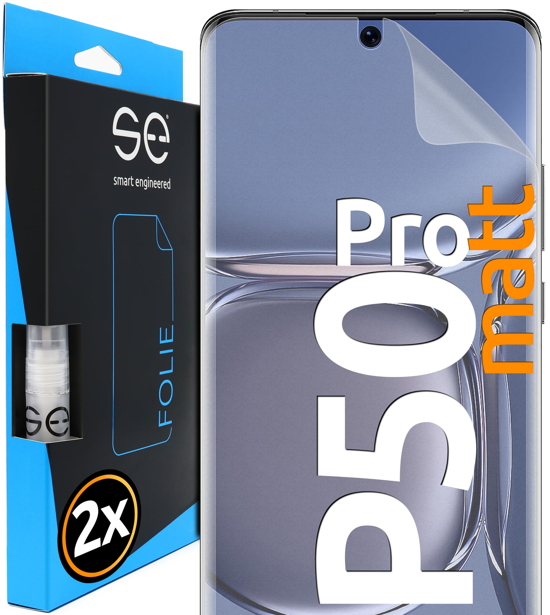 2x se® 3D Screen Protector for the Huawei P50 Pro (Transparent or Matte)