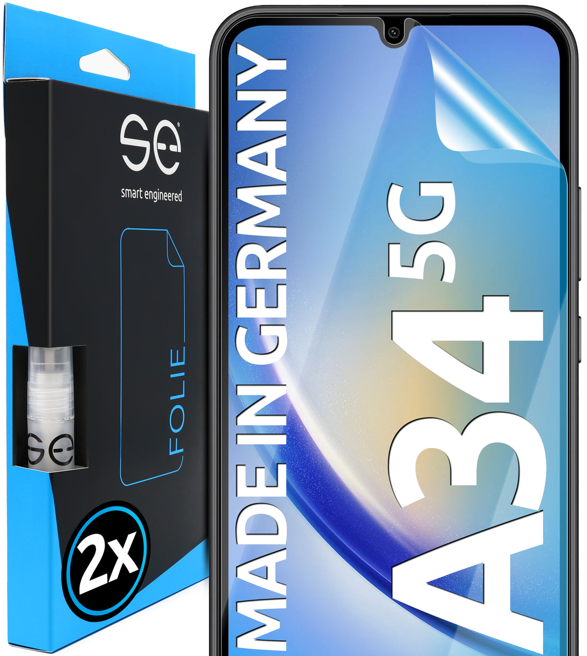 2x se® 3D Screen Protector for the Samsung Galaxy A34 (Transparent or Matte)