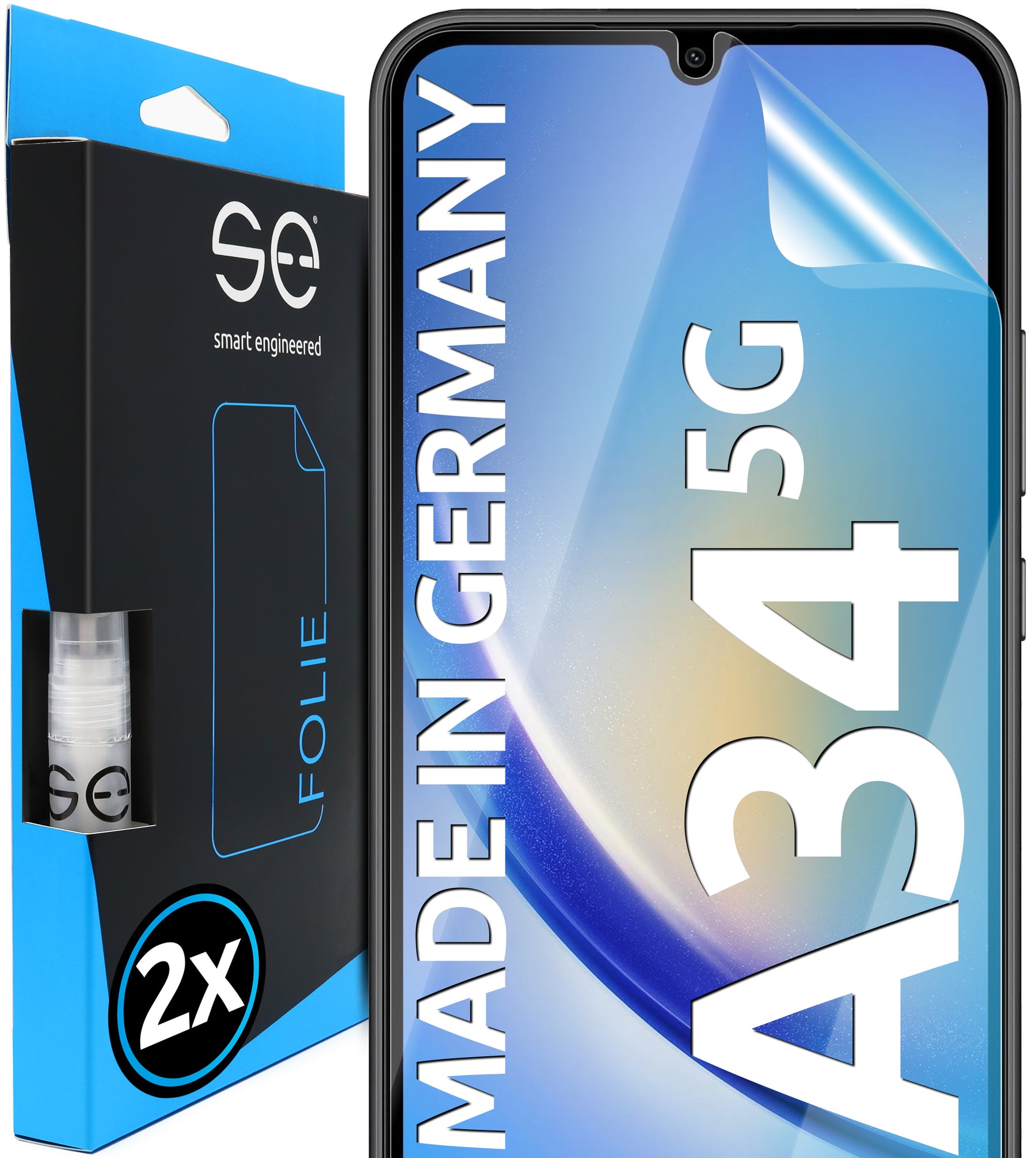 2x se® 3D Screen Protector for the Samsung Galaxy A34 (Transparent or Matte)