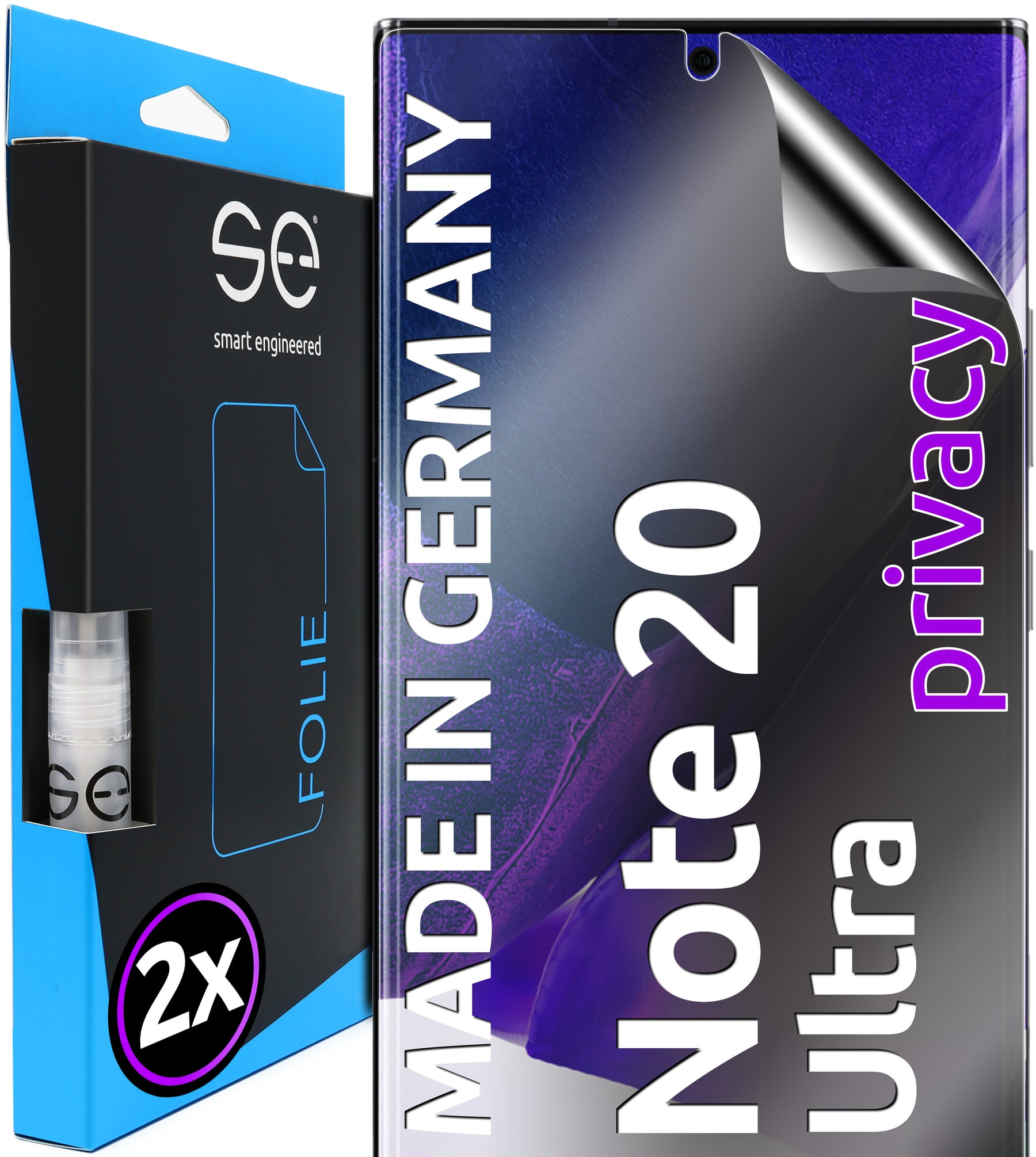 2x se® 3D Schutzfolie für die Samsung Galaxy Note 20 Serie (Transparent, Matt oder Privacy)