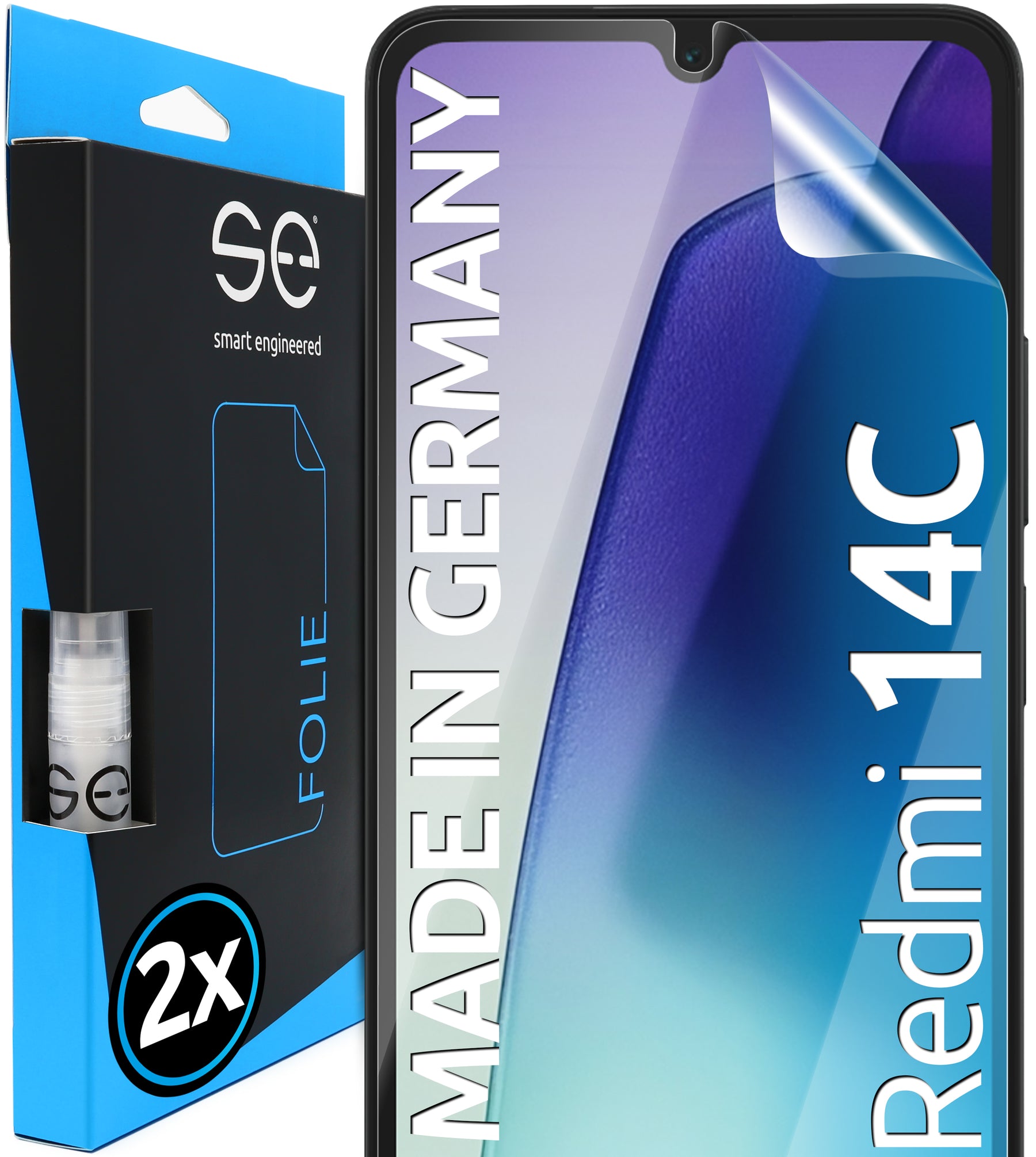 2x se® 3D Screen Protector for the Xiaomi Redmi 14C (Transparent, Matte or Privacy)