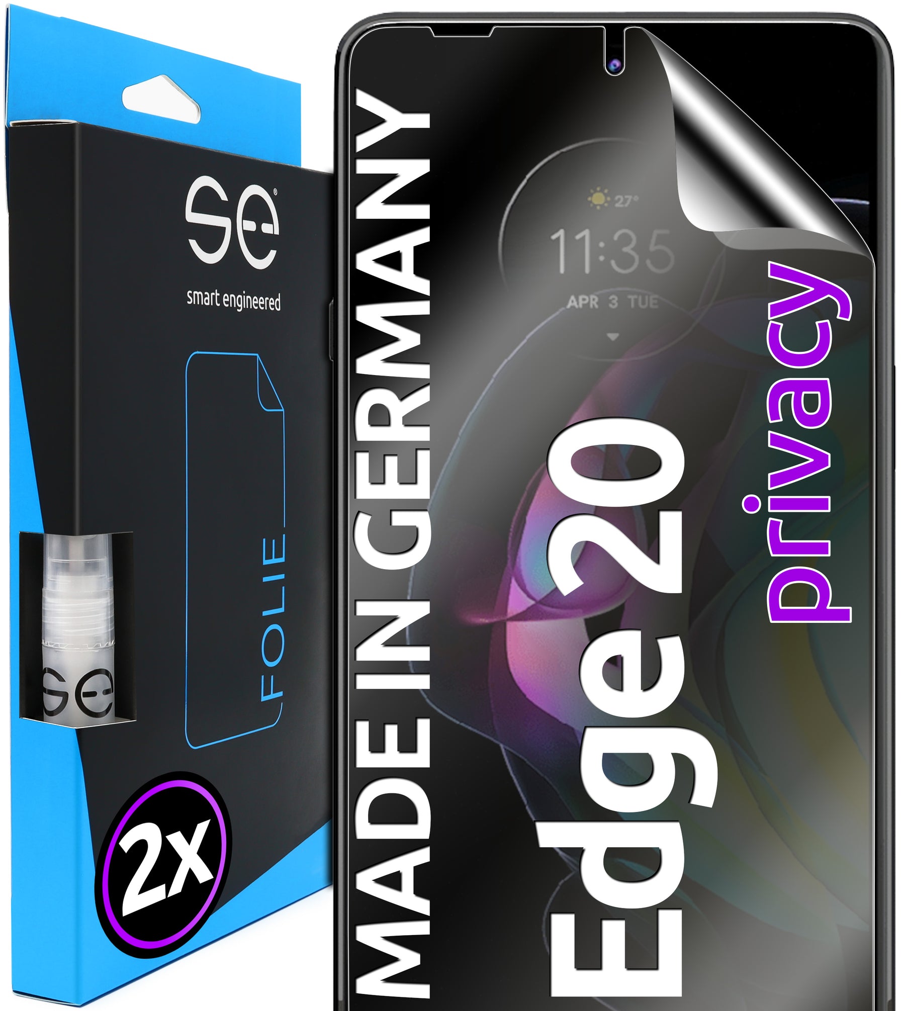 2x se® 3D Screen Protector for the Motorola Edge 20 Series (Transparent, Matte or Privacy)