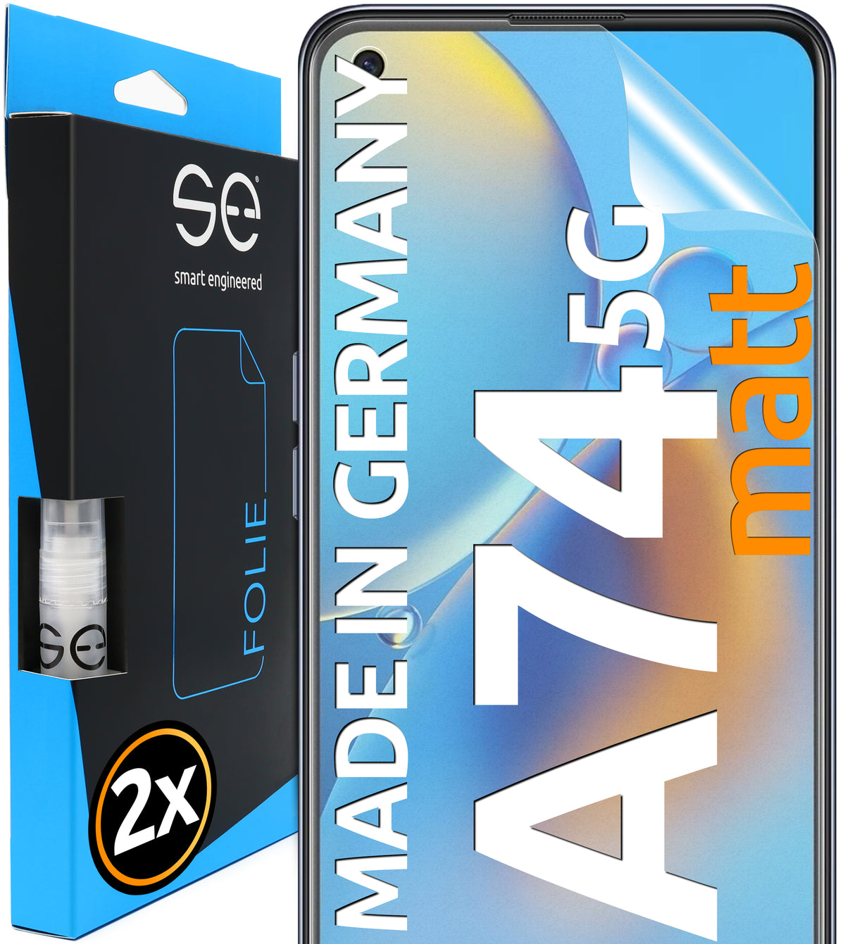 2x se® 3D Screen Protector for the OPPO A74 5G (Transparent or Matte)