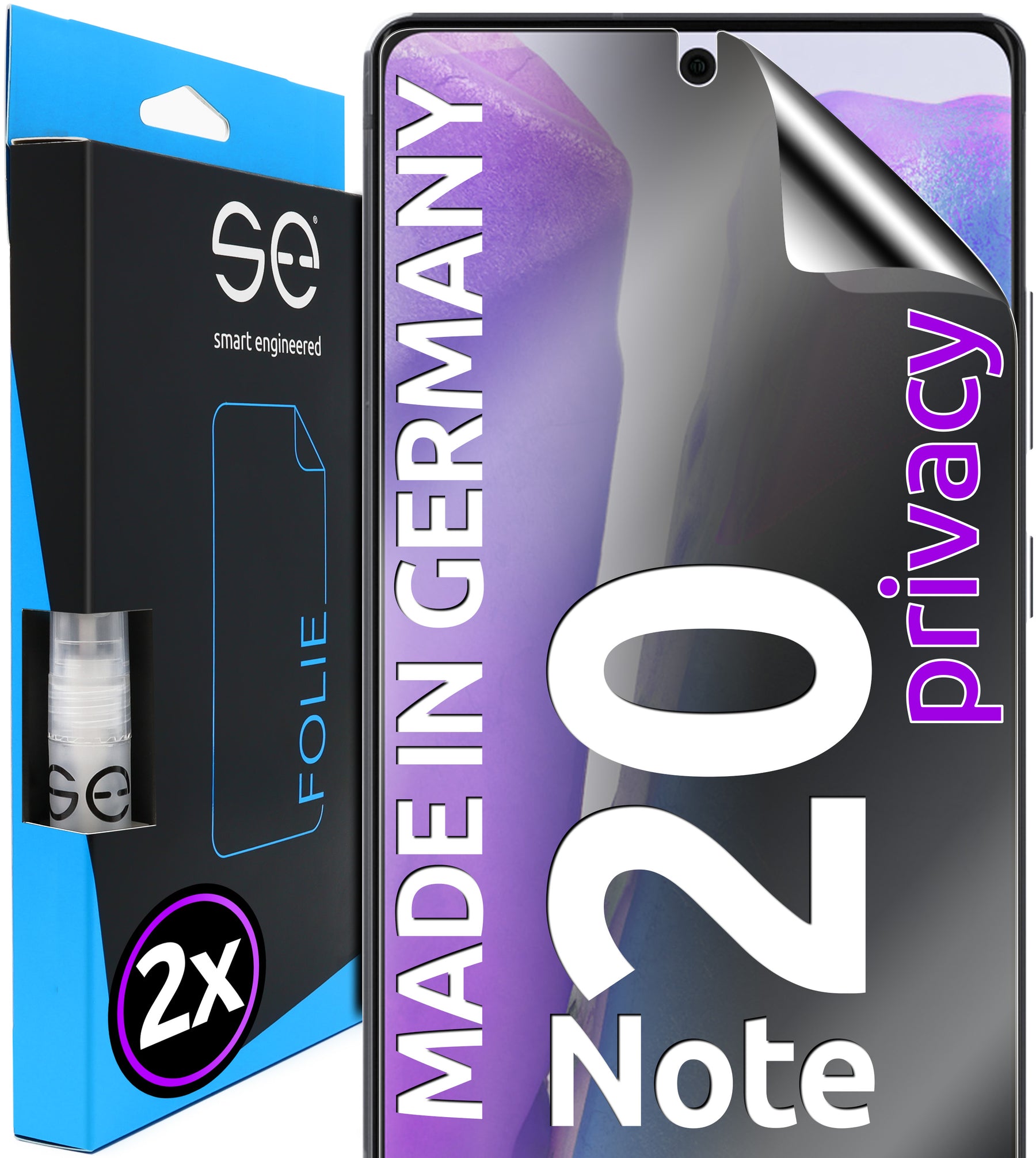 2x se® 3D Schutzfolie für die Samsung Galaxy Note 20 Serie (Transparent, Matt oder Privacy)