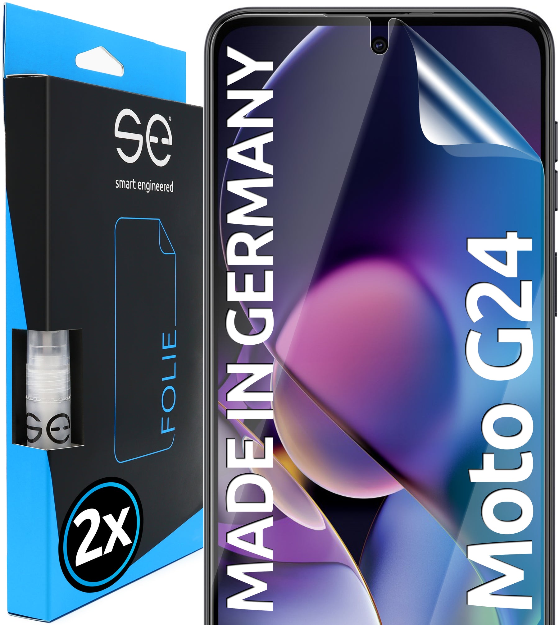 2x 3D Schutzfolie für das Motorola G24 (Transparent, Matt oder Privacy)
