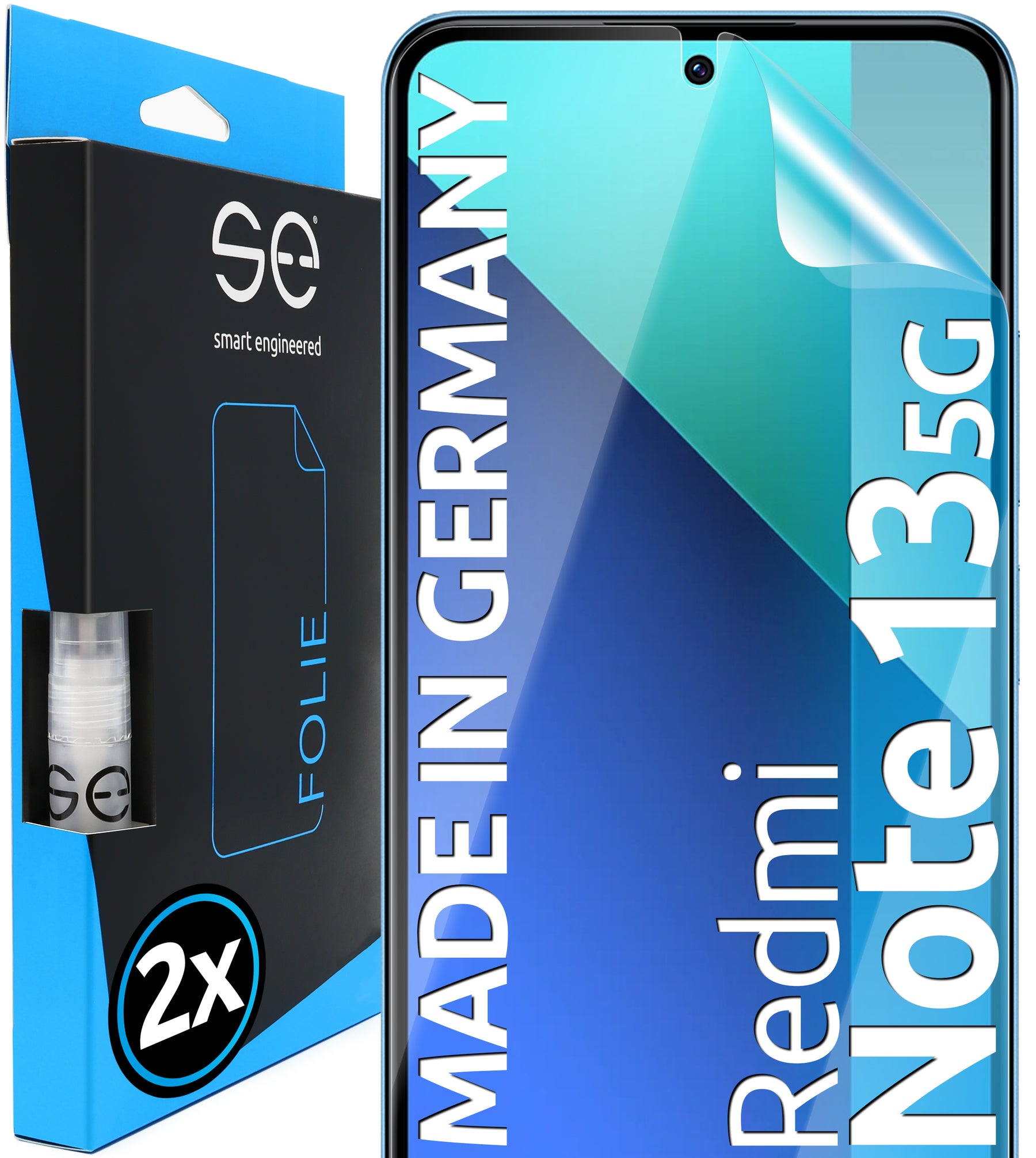 2x se® 3D Screen Protector for the Xiaomi Redmi Note 13 series (Transparent, Matte or Privacy)