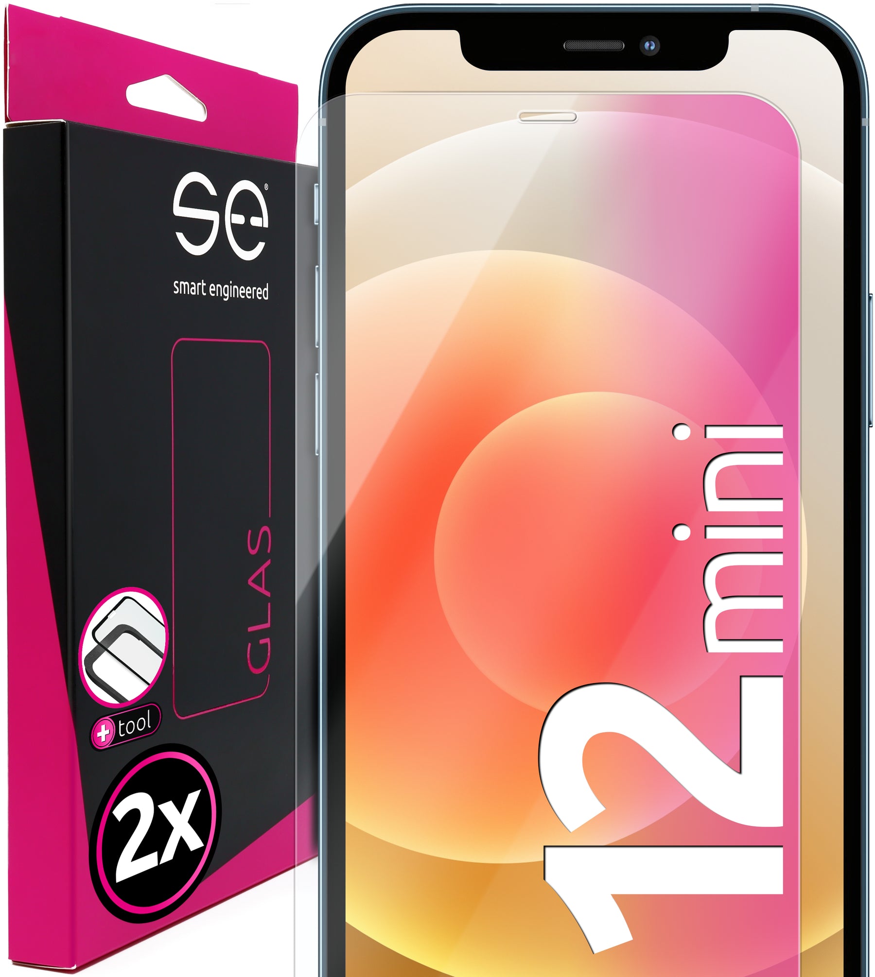 2x se® 3D tempered glass Apple iPhone 12 Mini