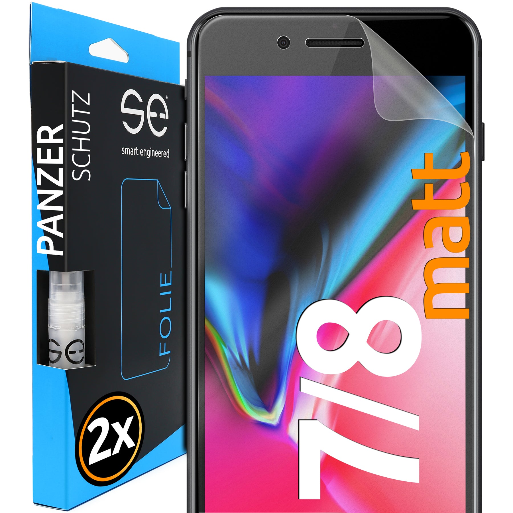 2x 3D Schutzfolie für die Apple iPhone 7/8 Serie (Transparent, Matt oder Privacy)
