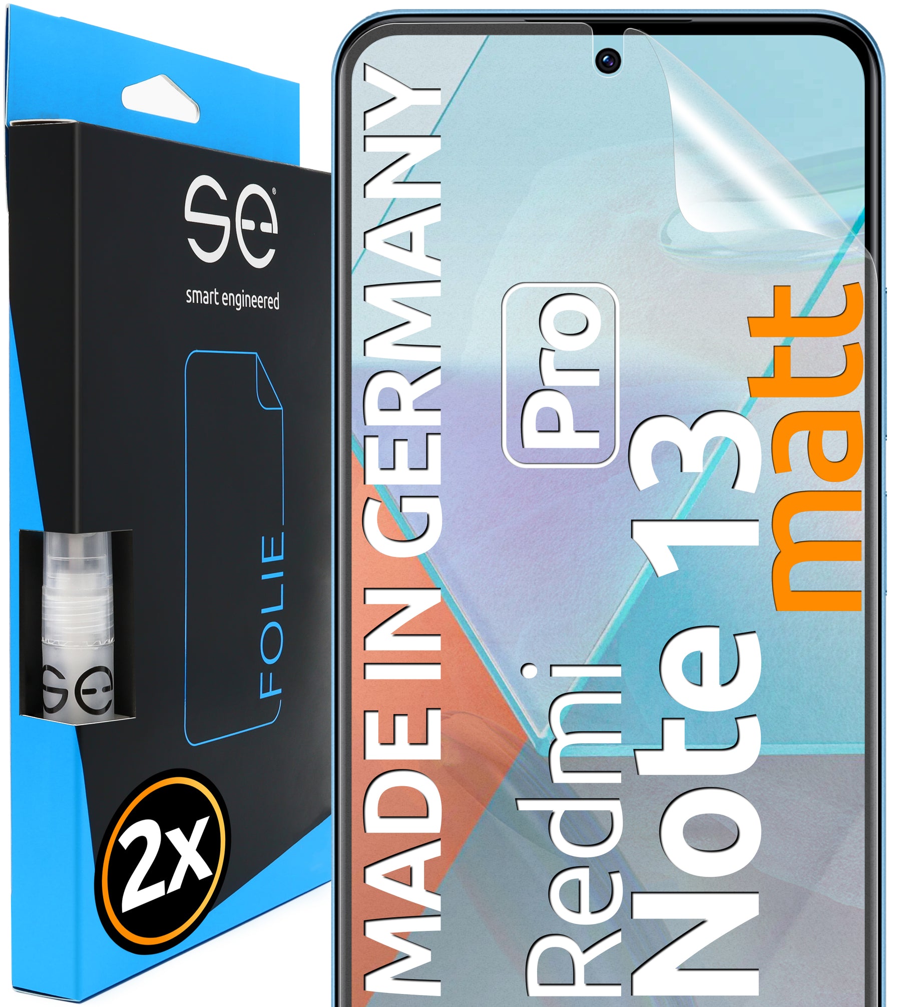 2x se® 3D Screen Protector for the Xiaomi Redmi Note 13 series (Transparent, Matte or Privacy)