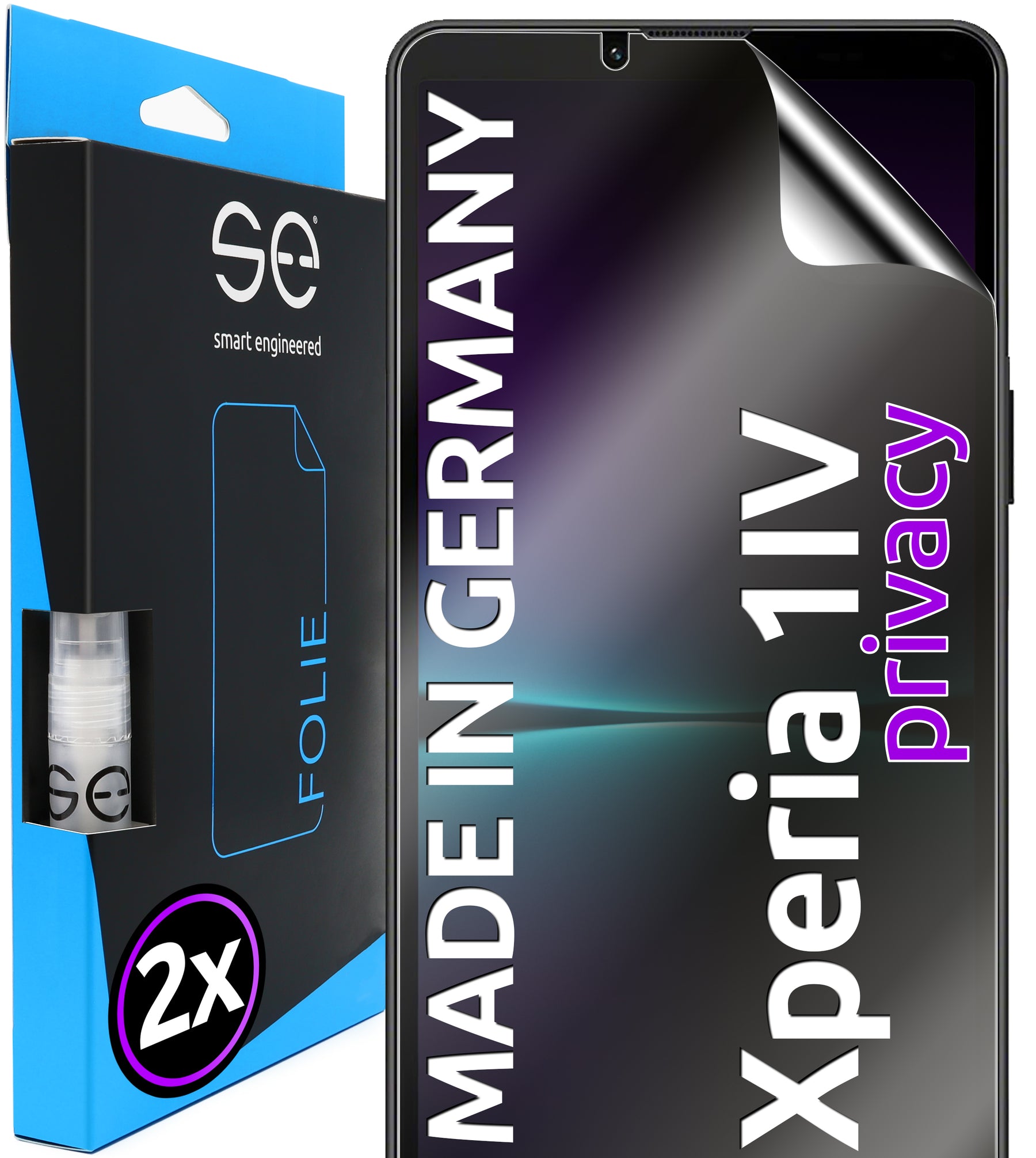 2x se® 3D Schutzfolie für das Sony Xperia 1IV (Transparent, Matt oder Privacy)