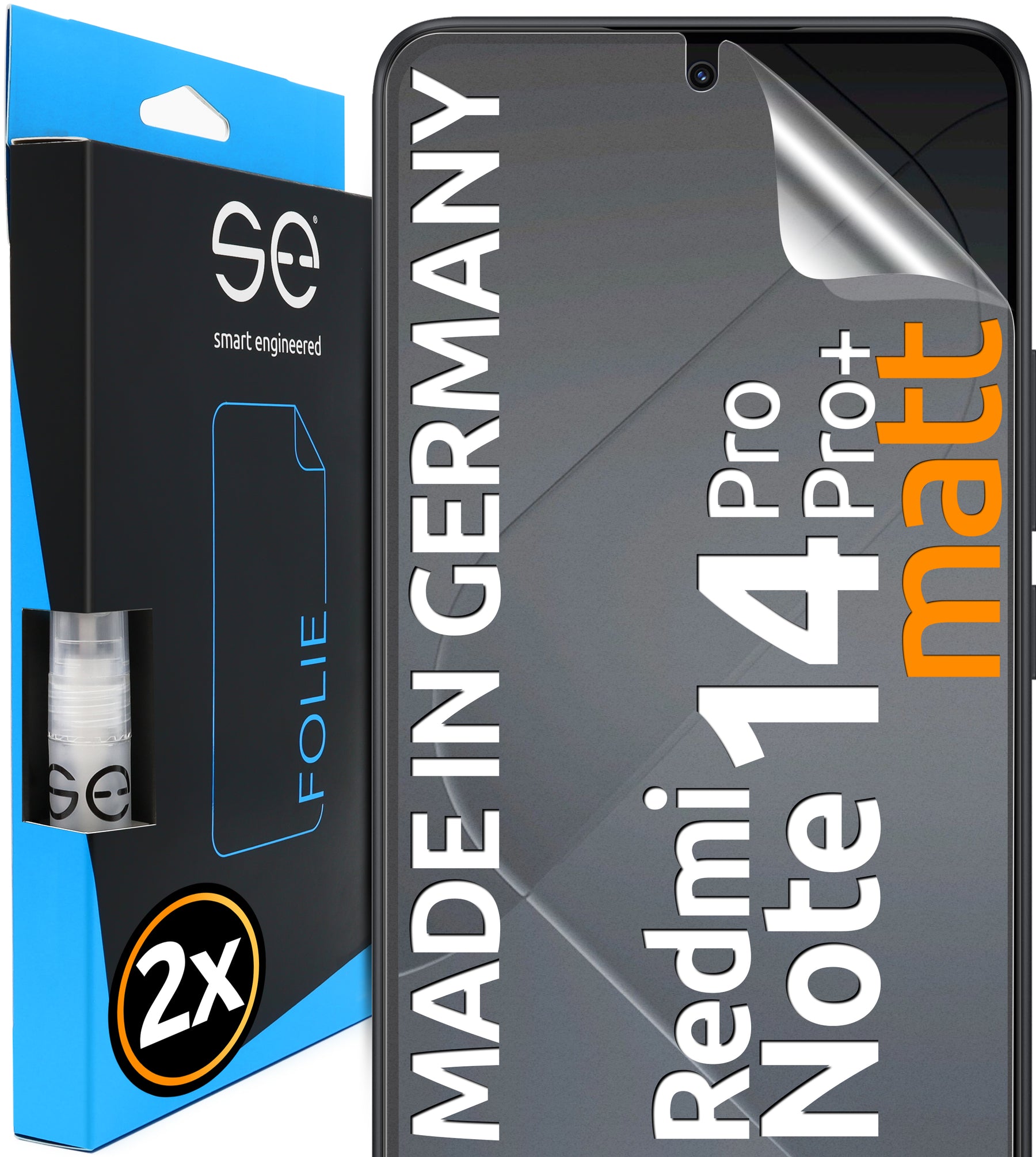 2x se® 3D Screen Protector for the Xiaomi Redmi Note 14 series (Transparent or Matte)